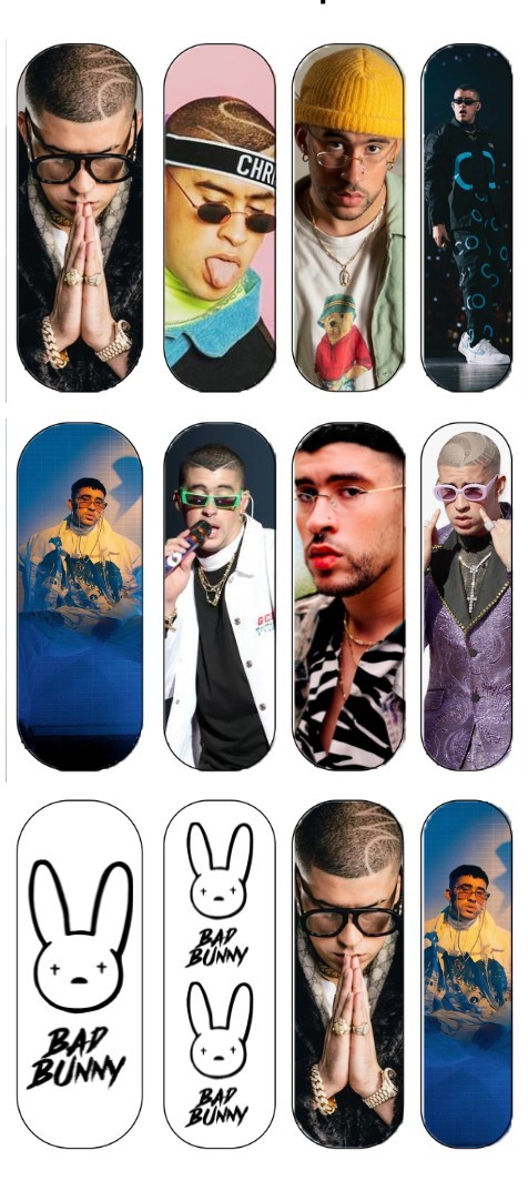 Bad Bunny Nail Decals Water Slide Full Cover Wraps DIY Nail Art 1 sheet