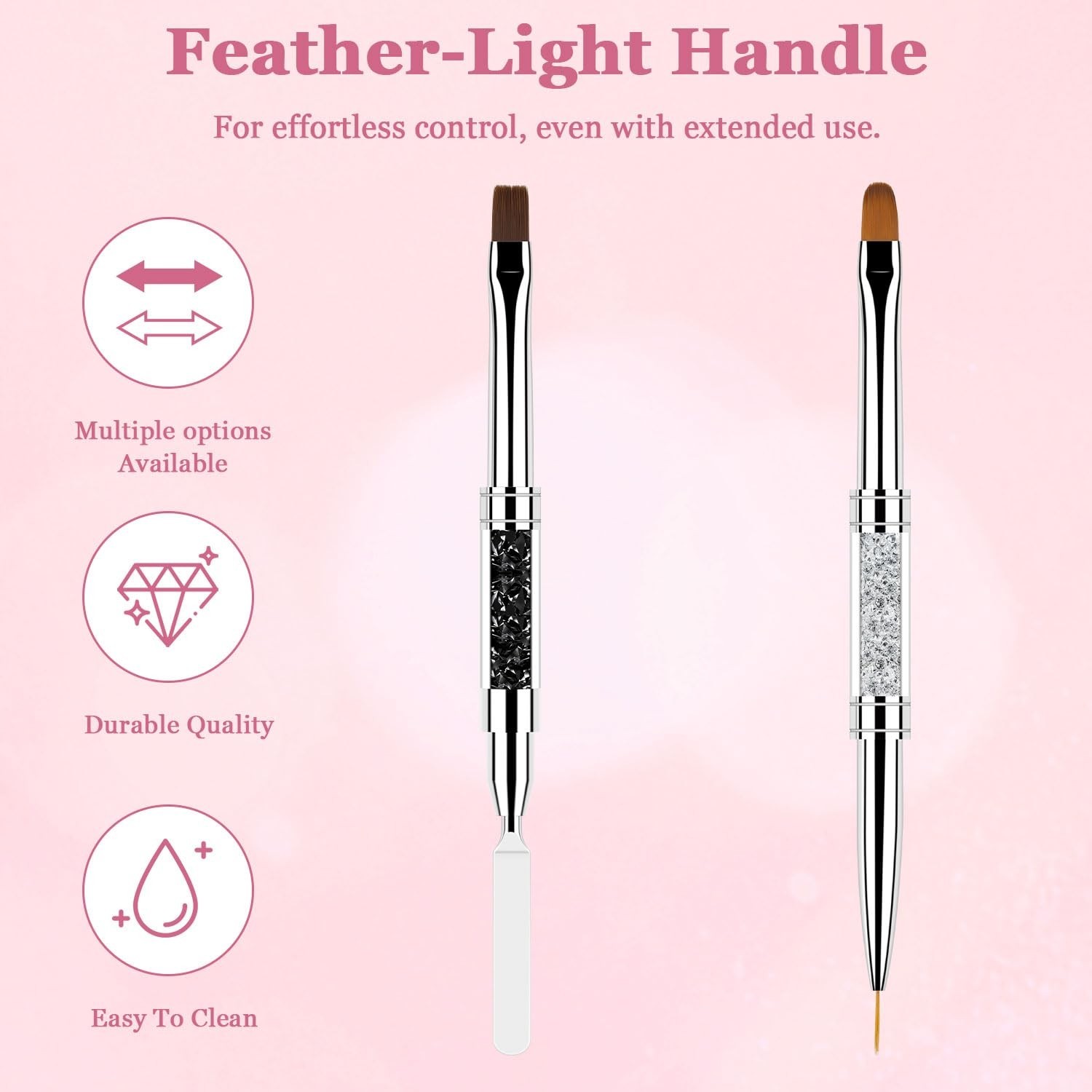 2 Pcs Double Ended Nail Builder Gel Brush, French Tip Brush Hard for Nails, O…