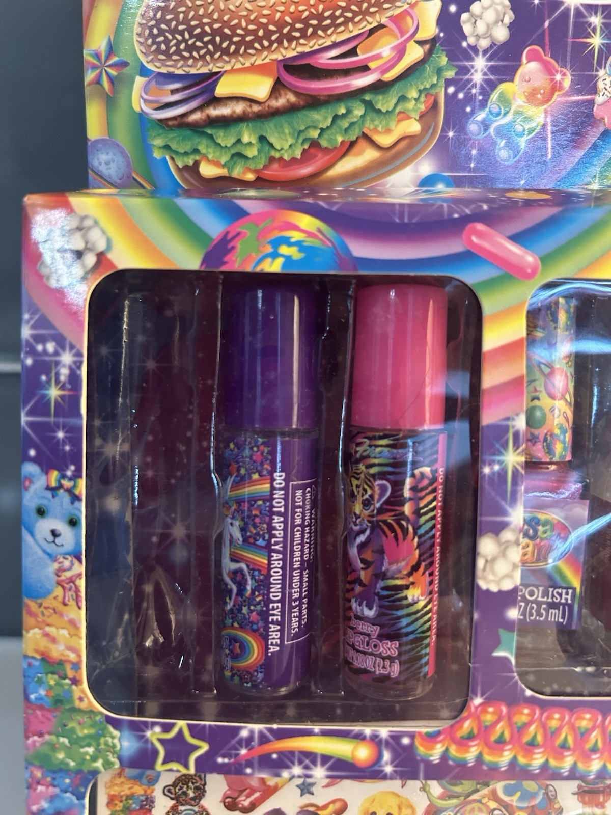 Lisa Frank BFF Beauty Set Lip Gloss Nail Polish Tattoos Nail Stickers Flaw Read