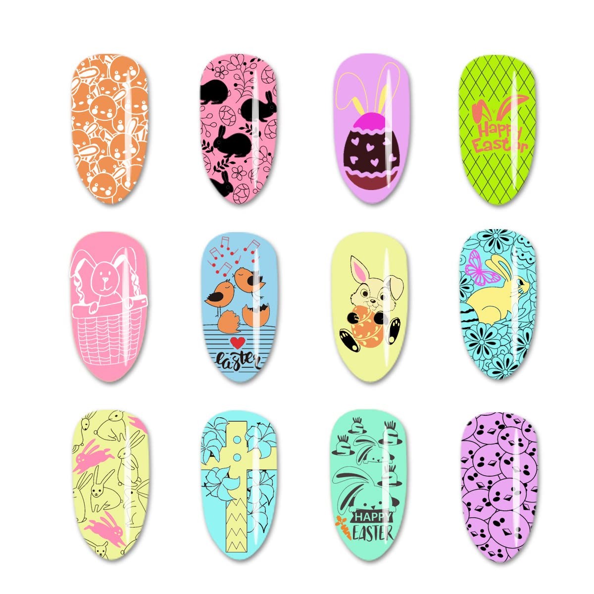 Easter Nail Stamping Plates Cute Bunny Nail Stamping Plate Chick Easter Eggs …
