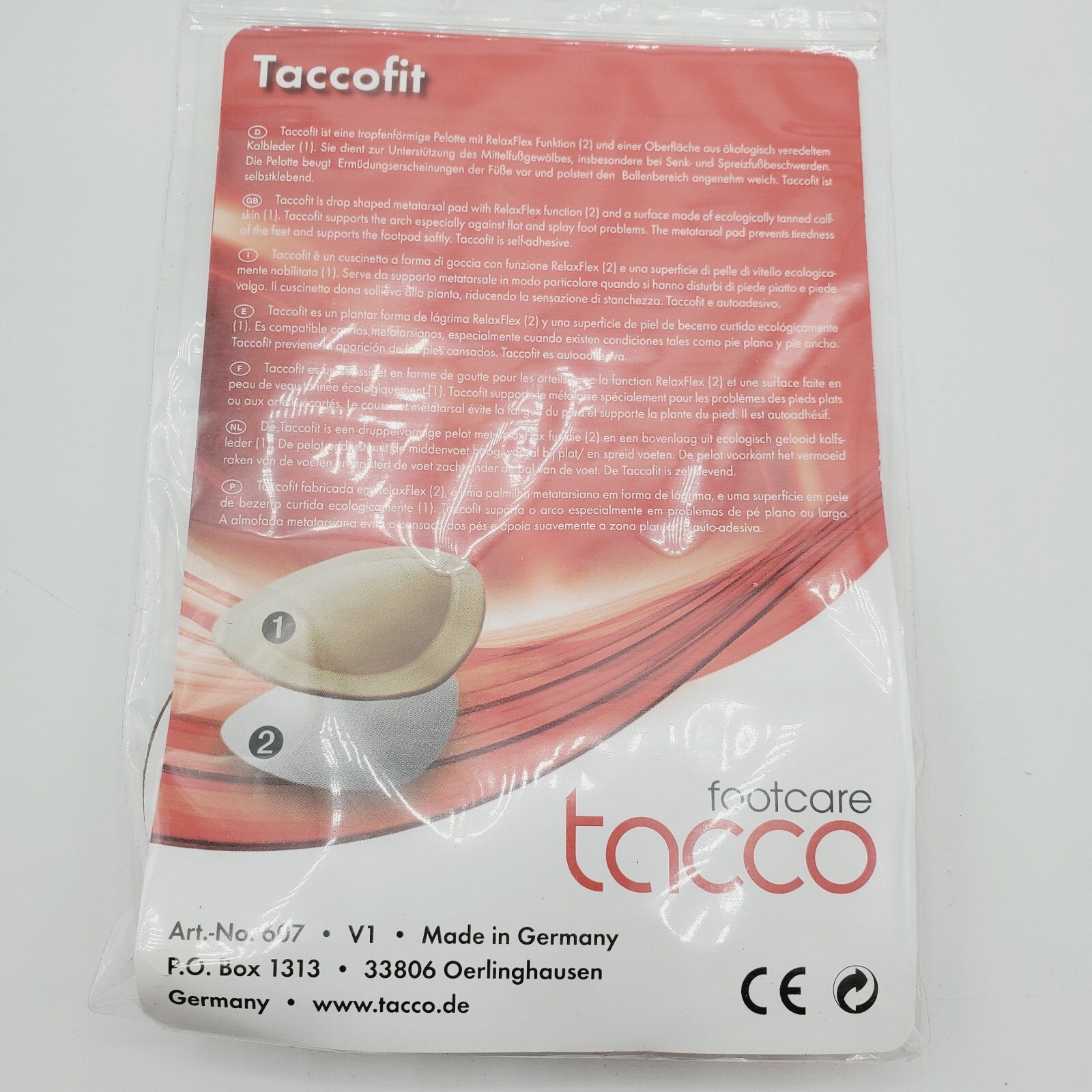 2 Pair X Large Xl Tacco 607 TaccoFIT Self Adhesive Leather Metatarsal Pad Pads