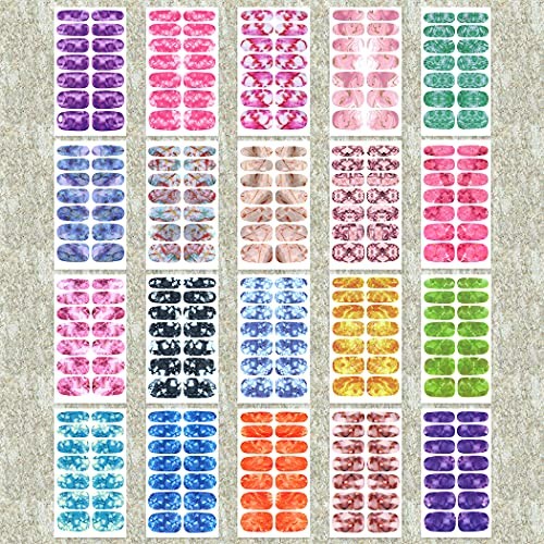 20 Sheets Marble Peel and Stick Nail Polish Strips – Candy Marble Design-2