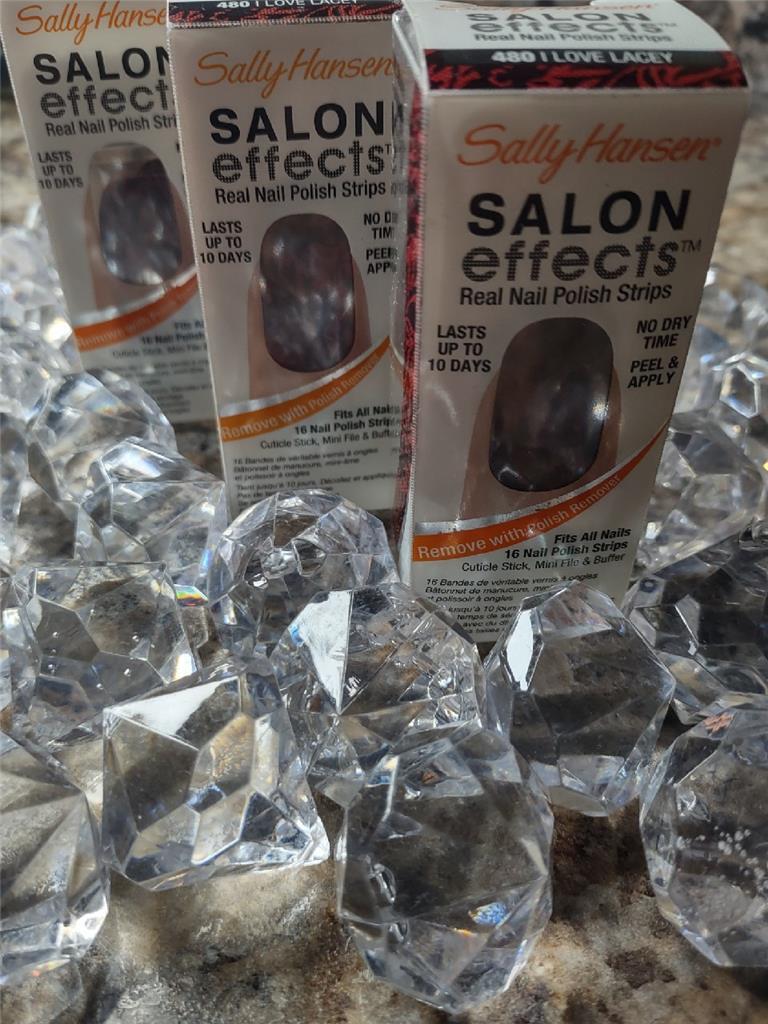 X3 Sally Hansen Salon Effects Nail Polish Strips # 480 I LOVE LACEY 16 each.