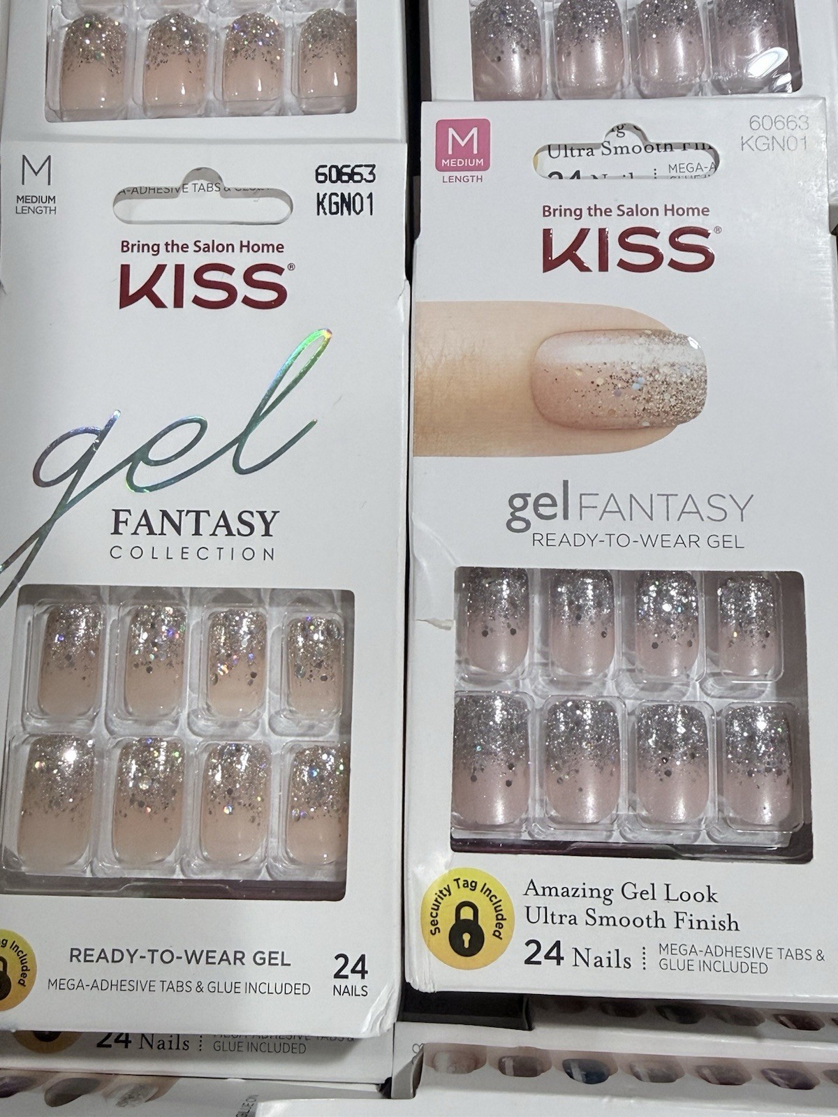Kiss Nails GEL FANTASY, Glossy+Glitter~SHIP-DISCOUNT Available Buying +👀my Page