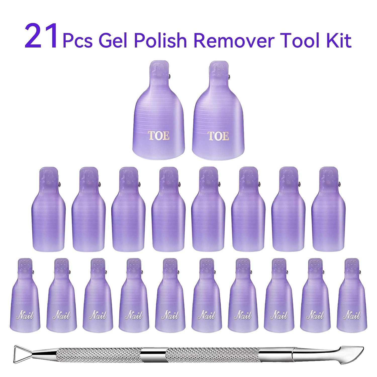Nail Polish Remover Clips Kit, 20PCS Reusable Nail Soak Off Clips for Fingers…