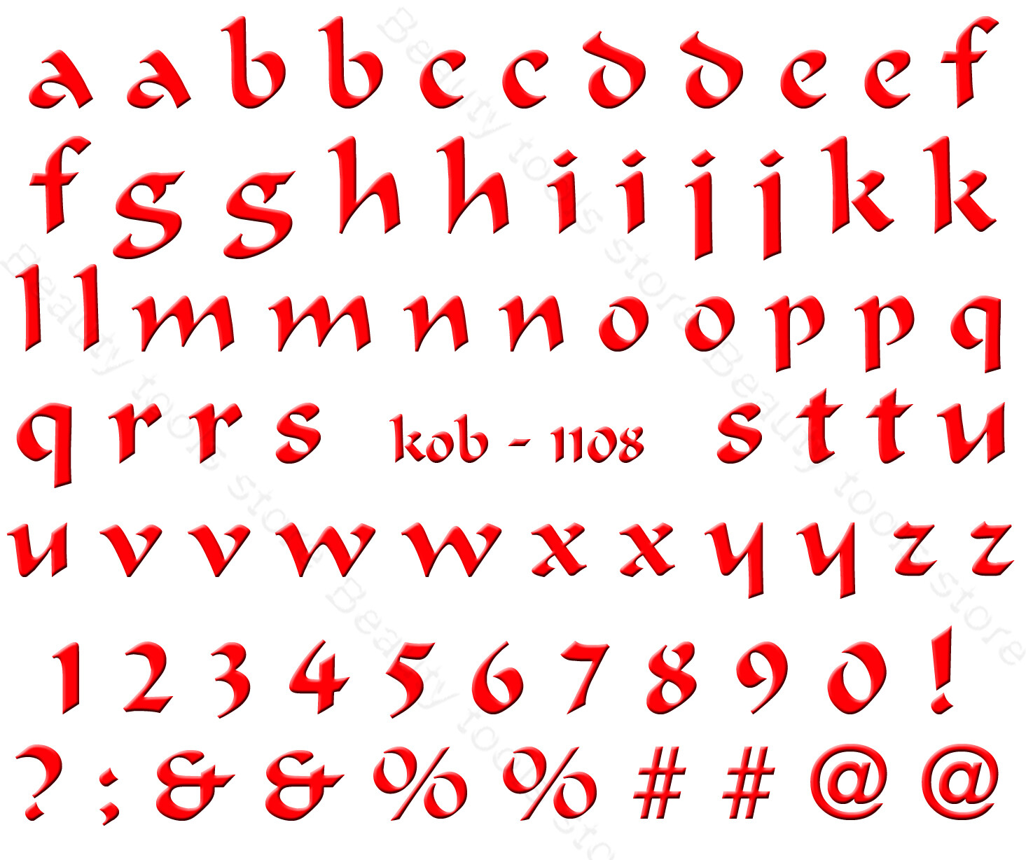 Nail Art Water Transfer Sticker Decal Stickers Pretty Red Letters KoB-1108
