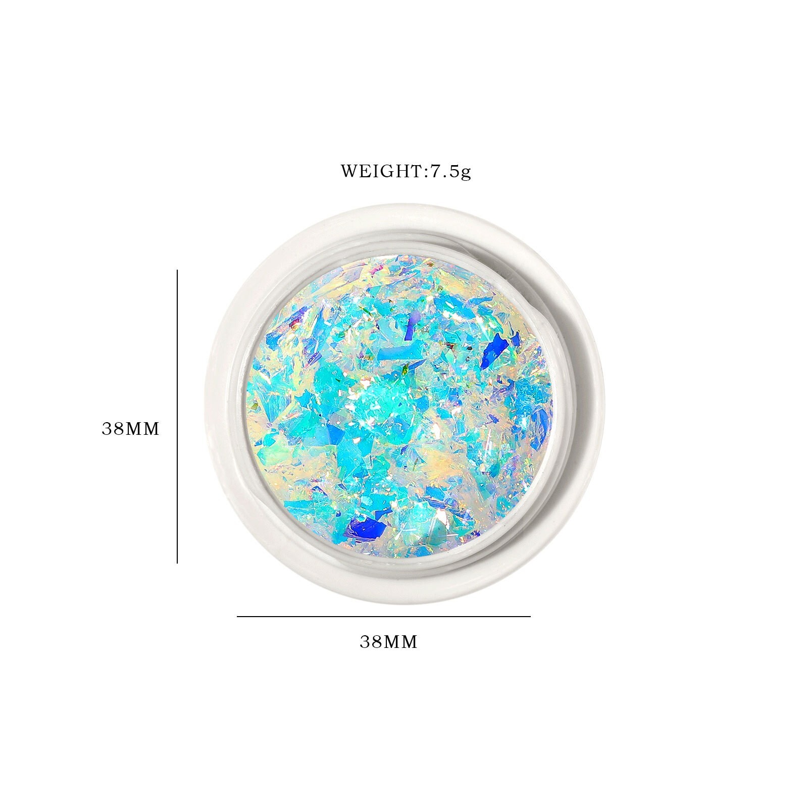 1 Pot Nail Art Glitter Powder Shimmer Flakes for False Nail Tips Decoration DIY
