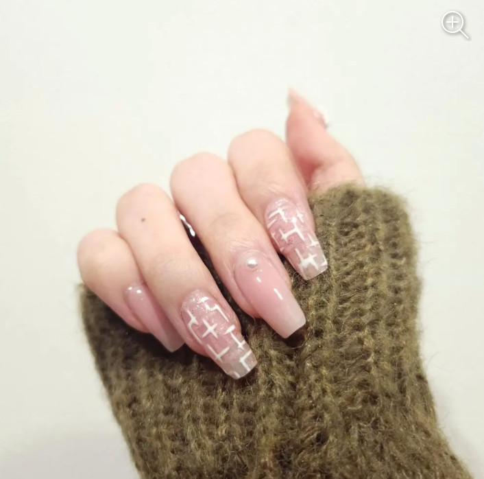 ohora N Cherie Tweed Nail Semi Cured Gel Nail Strips 30pcs K-Beauty Nail Art