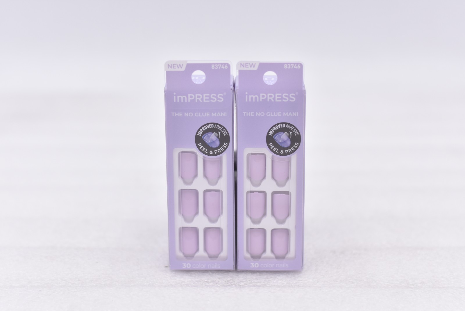 Lot of 2 Kiss Impress 007 Picture Purplect Short Nails – 30 Nails