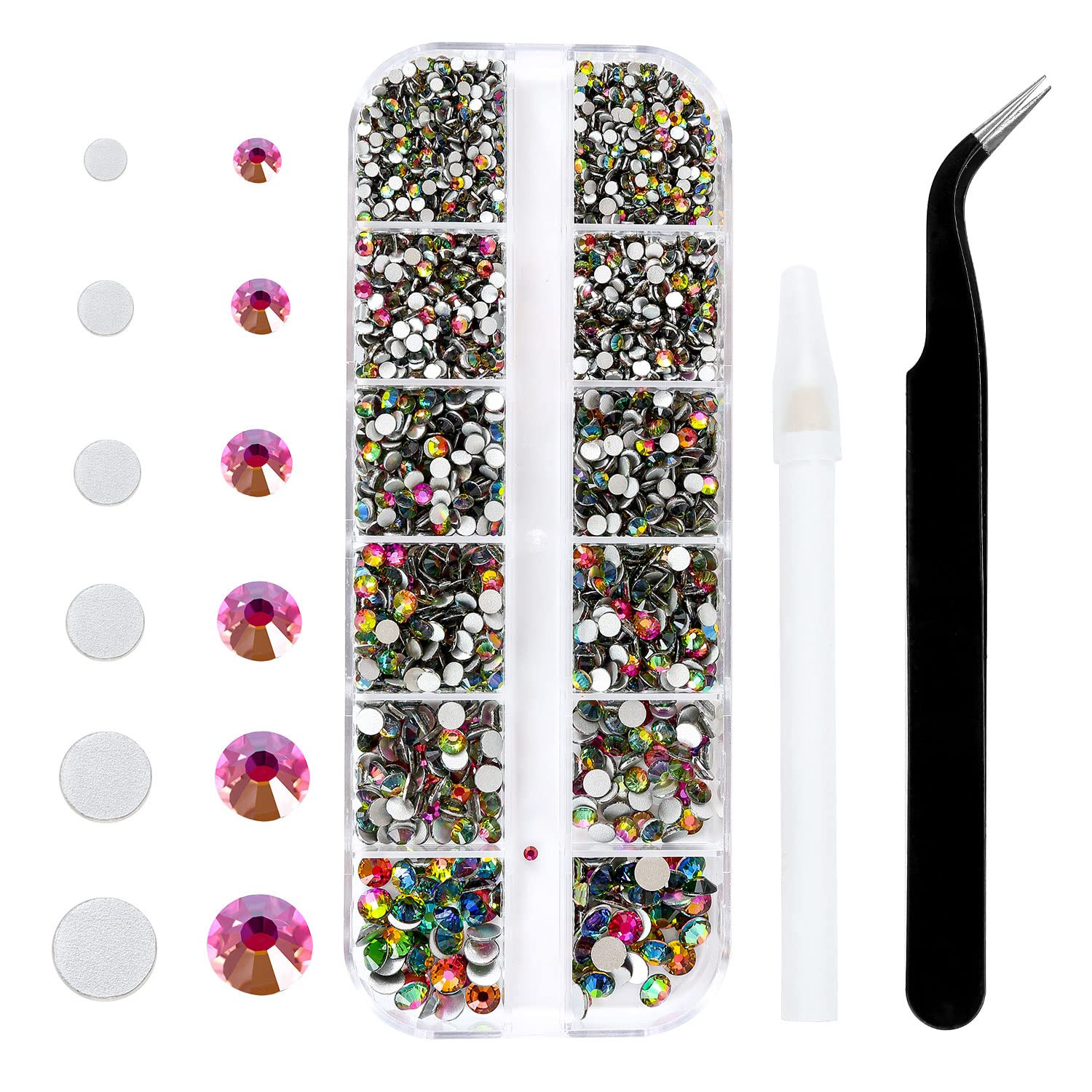 Black Diamond Glass Flatback Rhinestones for Nails, Crafts & Clothes – 4240PCS 6