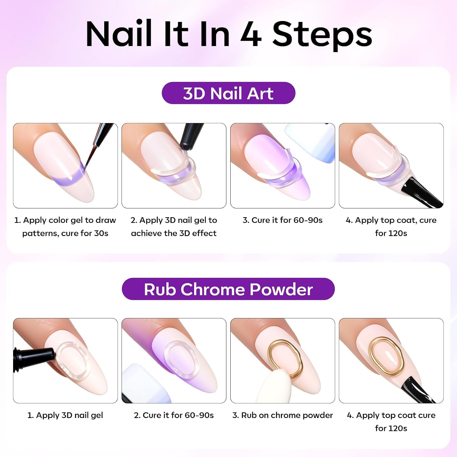 3D Gel Nail Art for Sculpting: 3-In-1 Multi-Functional 15G Clear 3D Nail Gel for