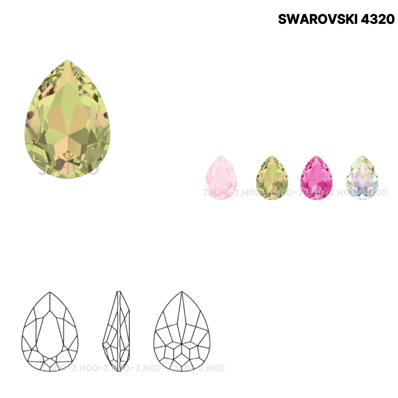 Swarovski 4320 Pear Fancy Stone 8*6mm(4pcs)