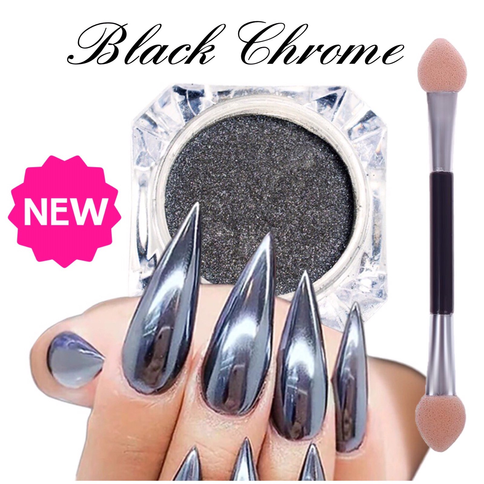 BLACK Nail Mirror Powder NEW ARRIVAL Real A+ Grade Chrome Effect Pigment (y10)