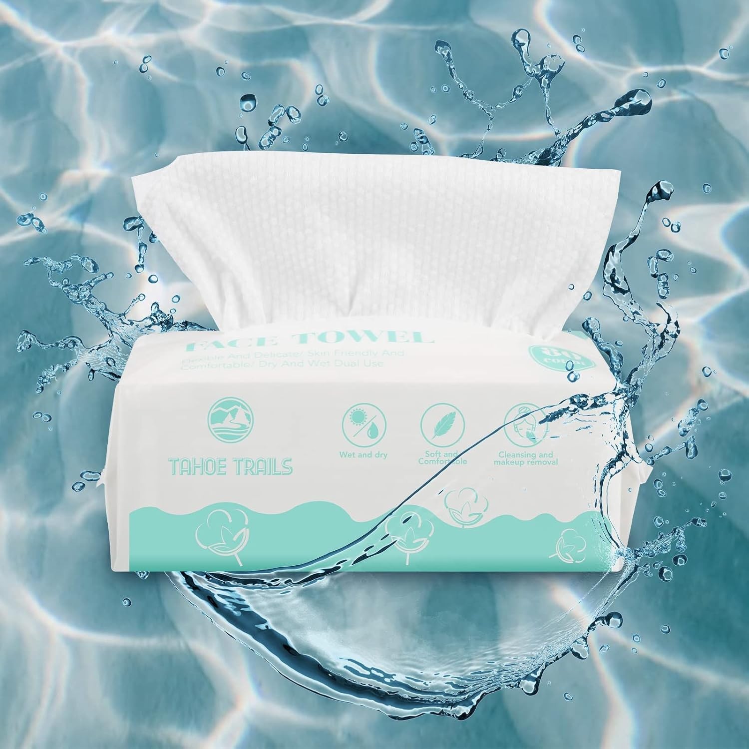 Tahoe Trails Disposable Face Towel, Soft Dry Wipe, Lint Free, Dry Wet Use