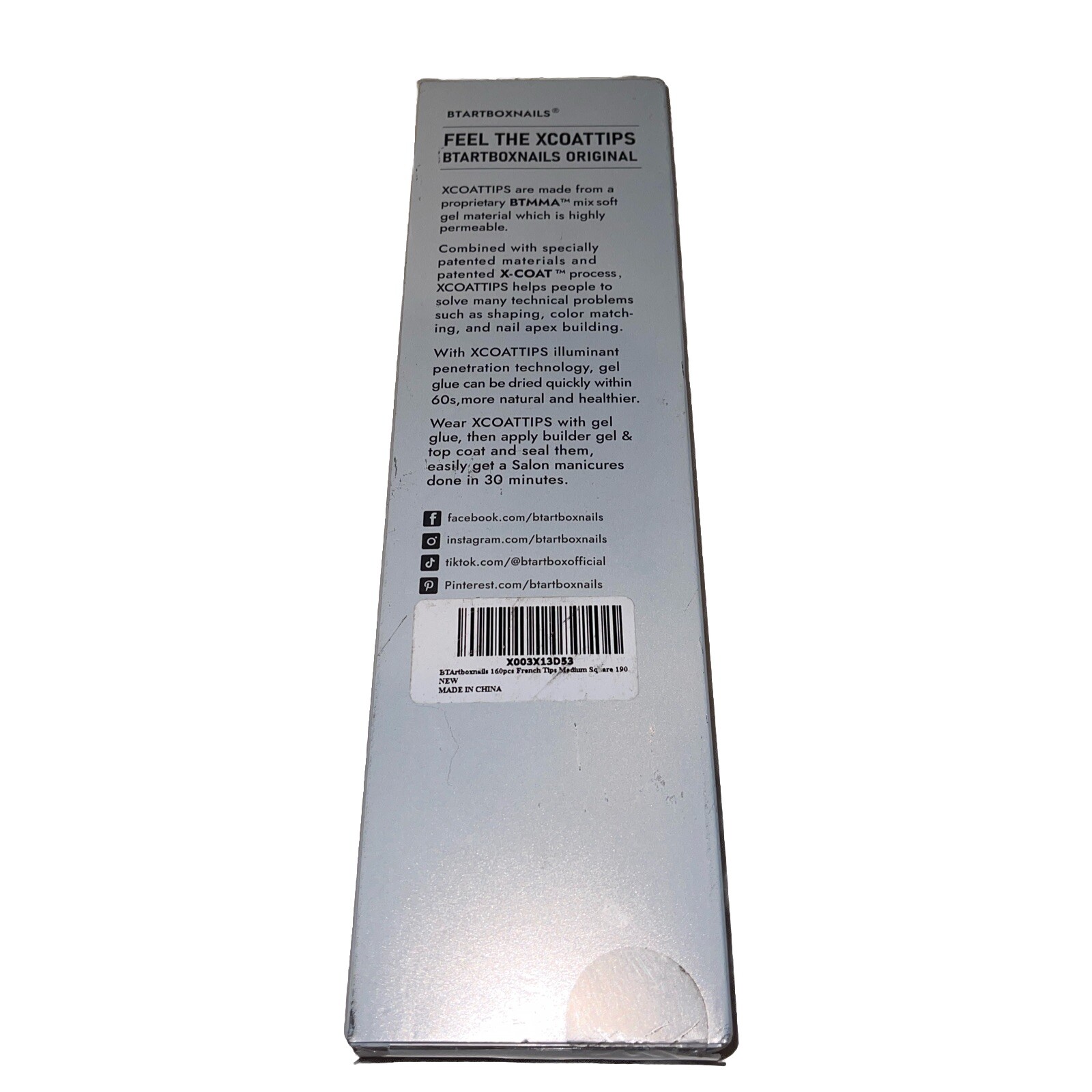 Btartboxnails XCOATTIPS French Tip Nails, 160pcs Short Square Brown French Tip