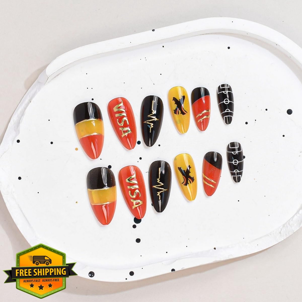 Rdntbeu Style-12 Cat Eye Press On Nails Medium Almond
