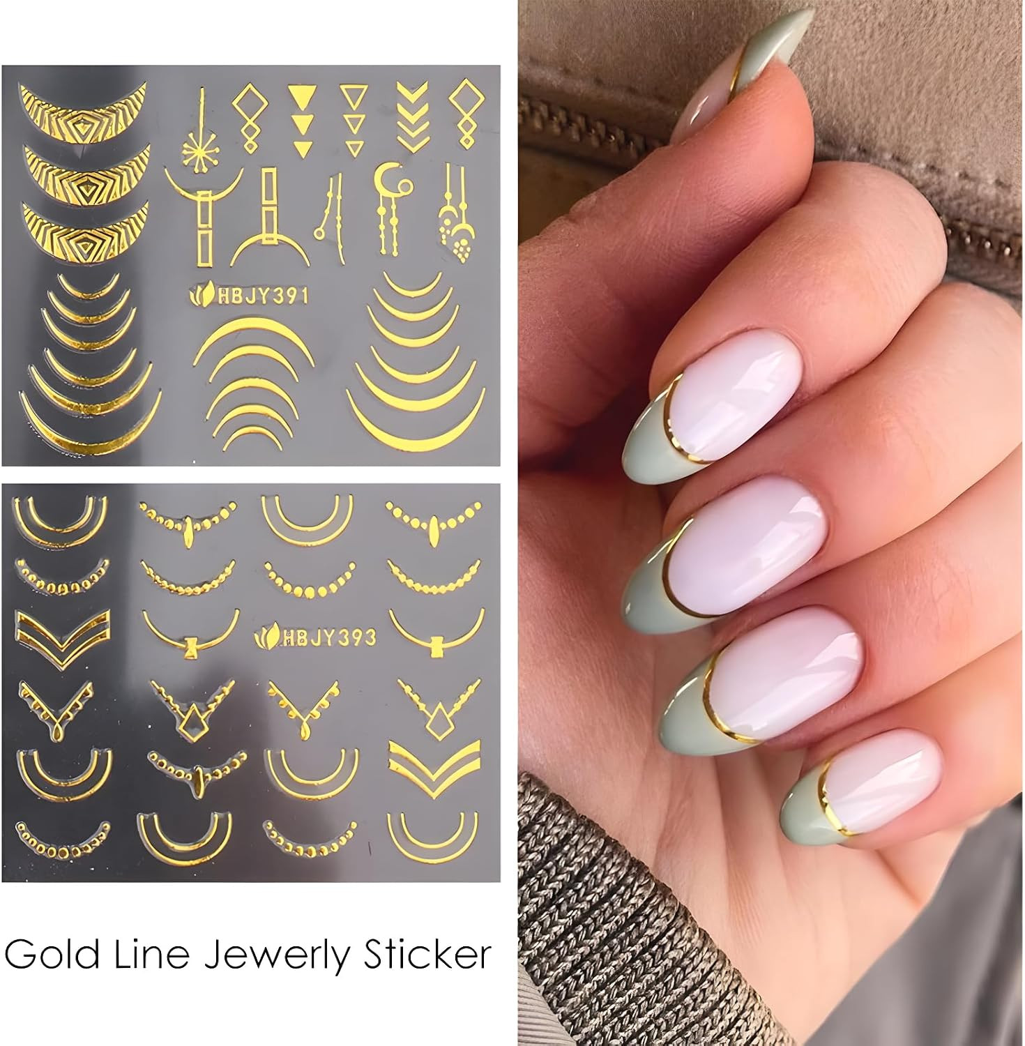 12 Sheets Gold Flower Nail Art Stickers 3D Self Adhesive Gold Leaf Lace Nail Dec