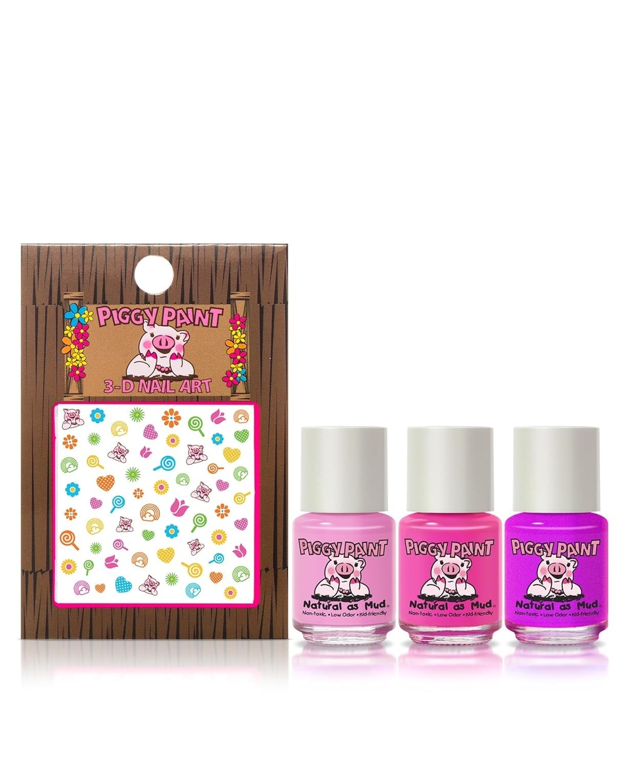 Piggy Paint | 100% Non-Toxic Girls Nail Polish (3 Polish + Nail Art Gift Set)