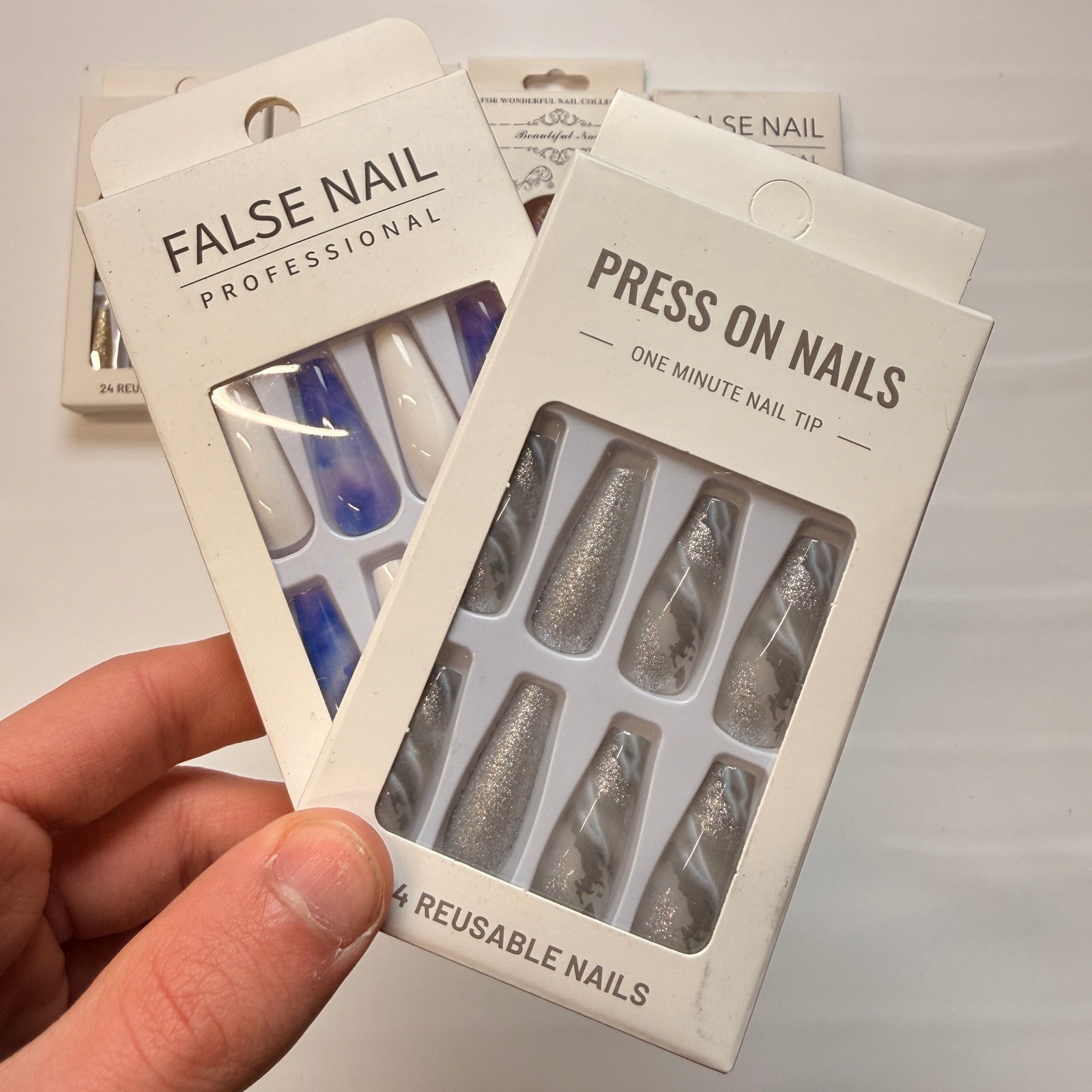Lot of 10 Pack of 24 New False Press On Nails Assorted Designs and Colors №N25