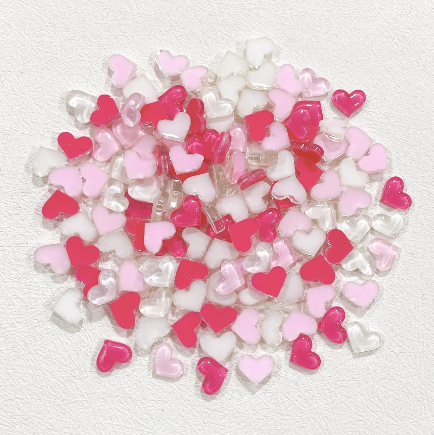 Mixed 10pcs Nail Art Case Charms Jewelry Accessories Resin Heart Flat DIY NH25