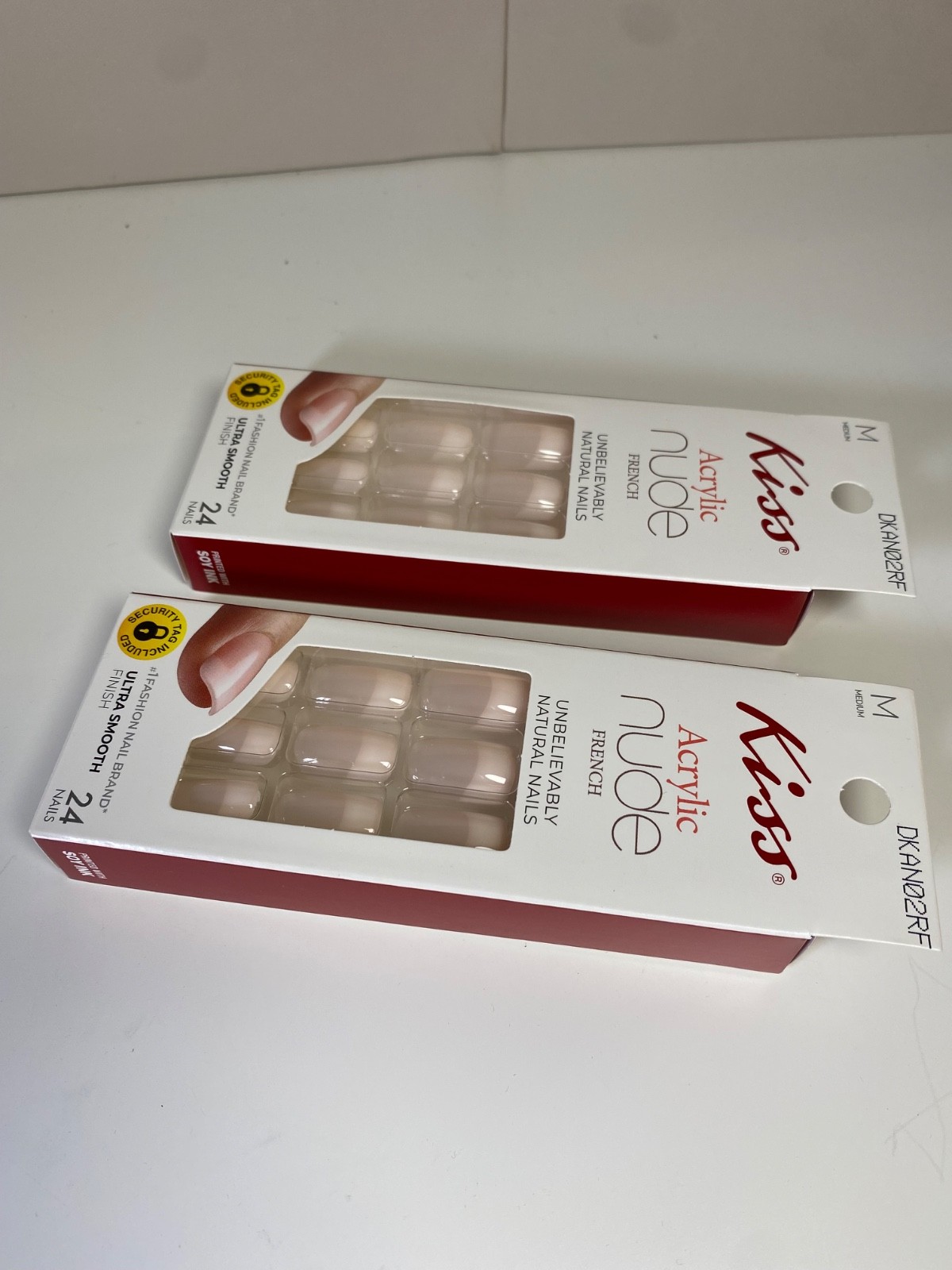 Kiss Acryic Nude French Unbelievably Natural Nails You always 24 Nails -Set Of 2
