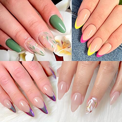 Gel X Fake Nail Tips – 216pcs Medium Pre-Shaped for Long-Lasting Almond
