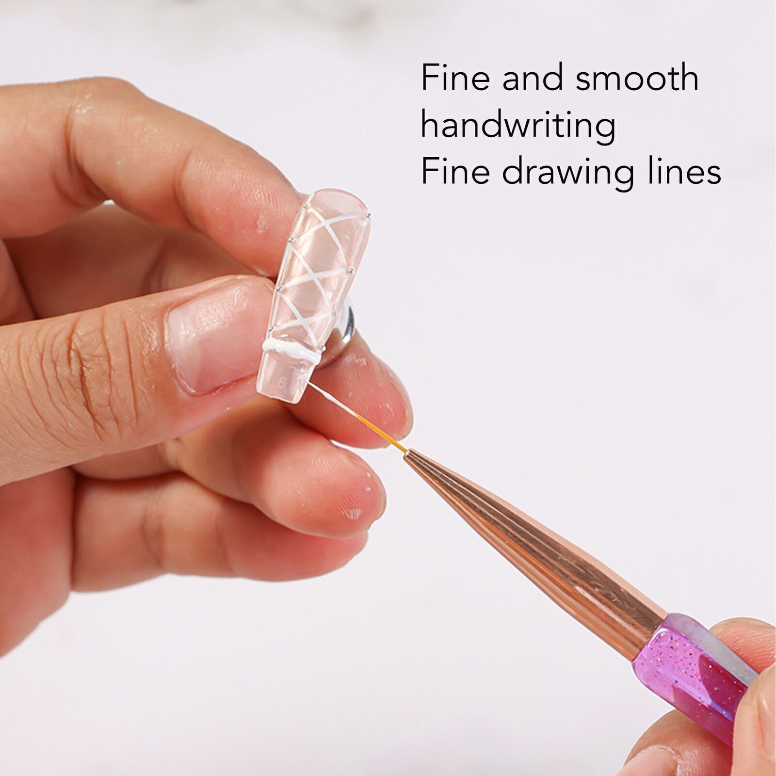 3pcs Nail Liner Brushes Set 12/16/21mm Super Fine Nail Art Striping Brushes