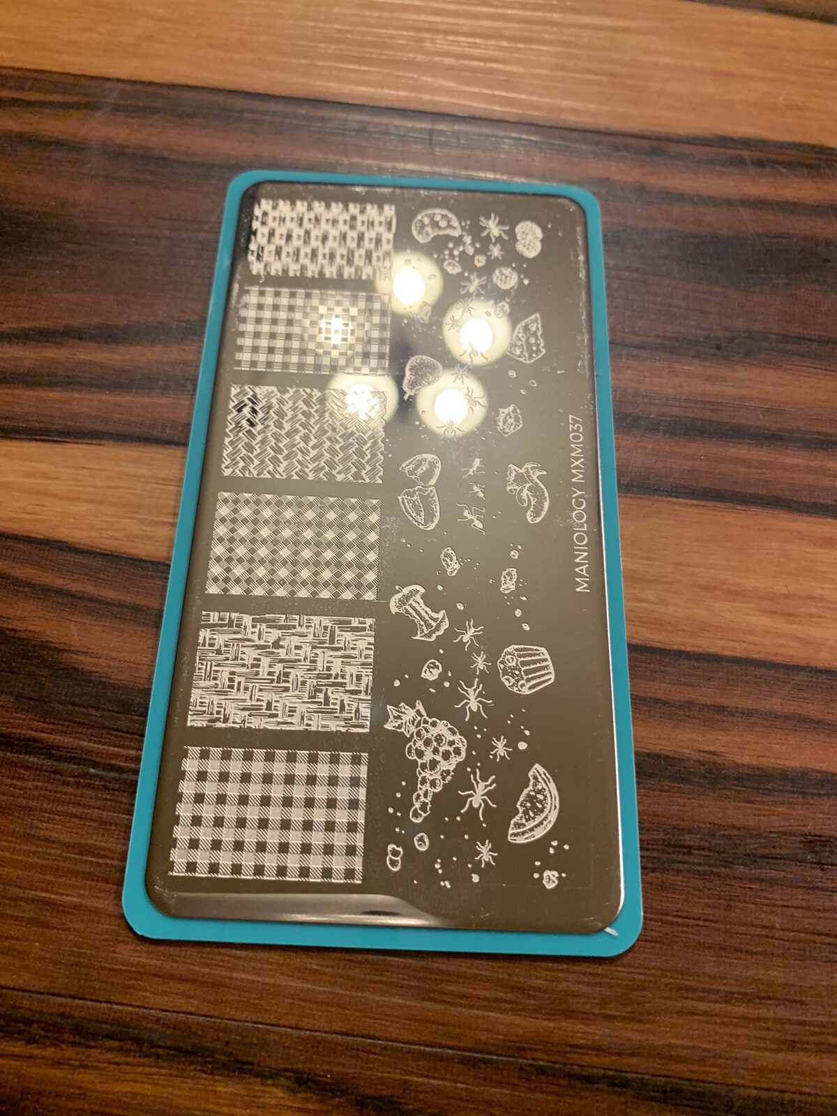 Maniology Nail Stamping Plate MXM037 Picnic Food Snacks Ants