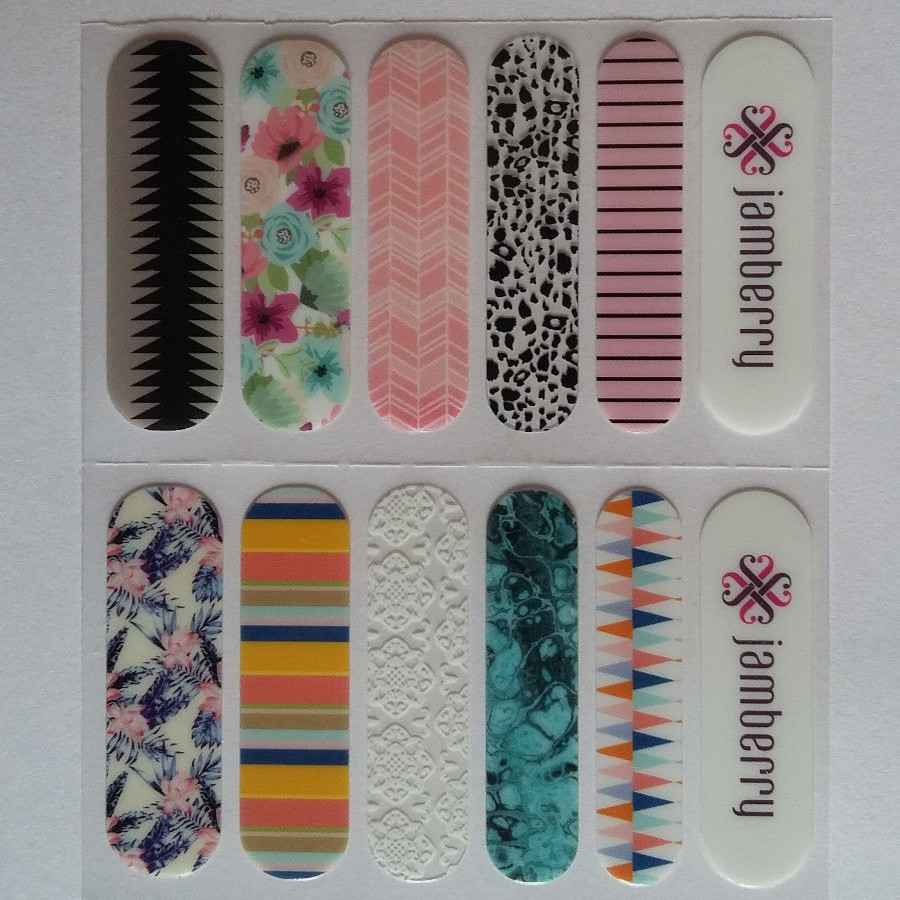 Jamberry Nail Wrap Sample Sheets 2016 Retired Designs! Animal Print Floral Pink