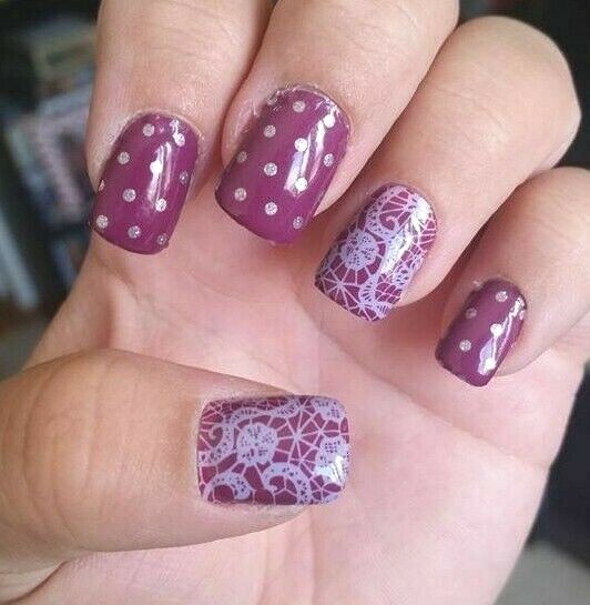 Jamberry Nail Wraps ~ HALF SHEET ~ LADY LACE Retired Rare Fall Floral
