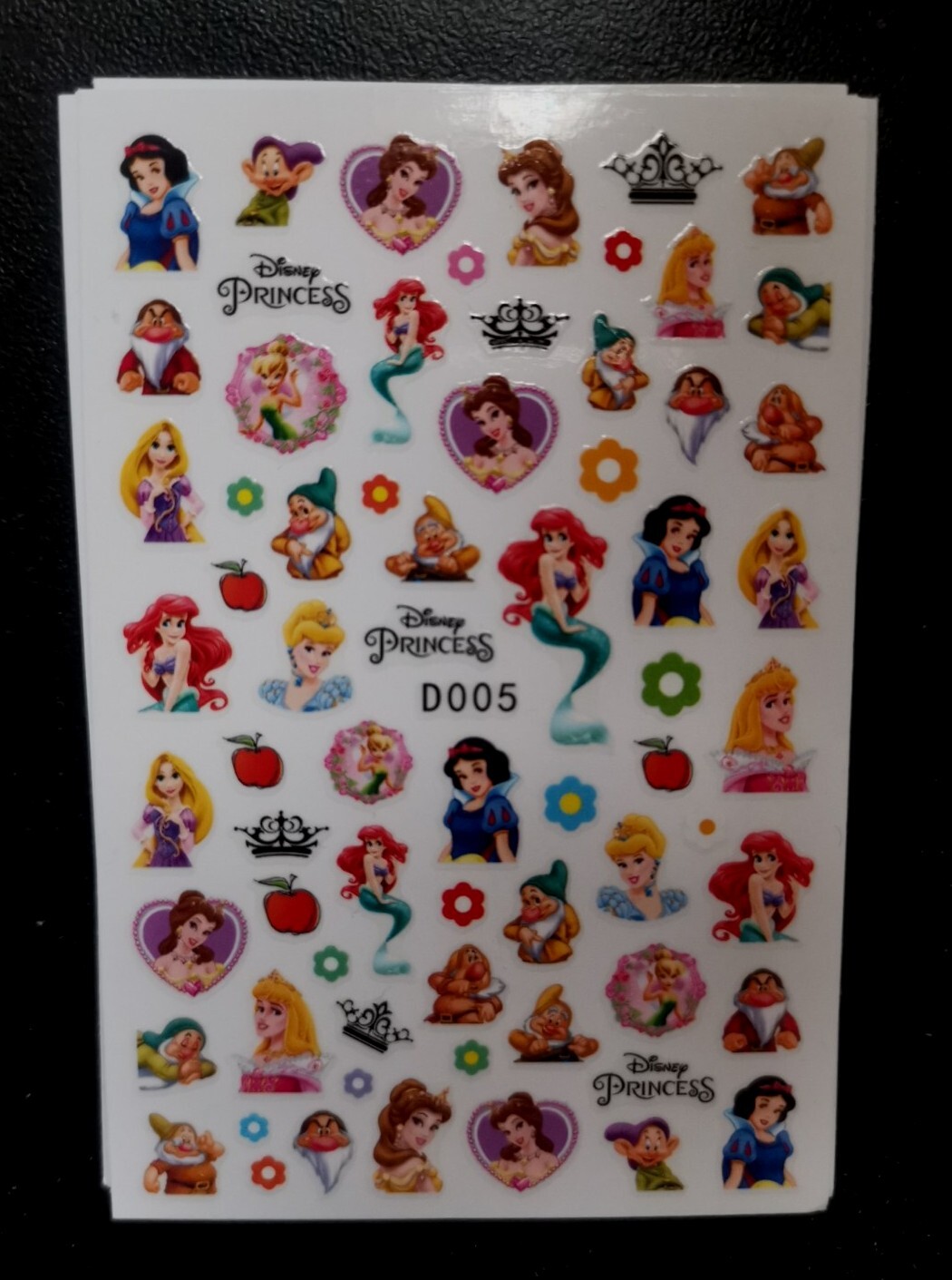 1 x Disney Princess Ariel Cinderella Nail Stickers Nail Art 9.5cm x 6.5cm