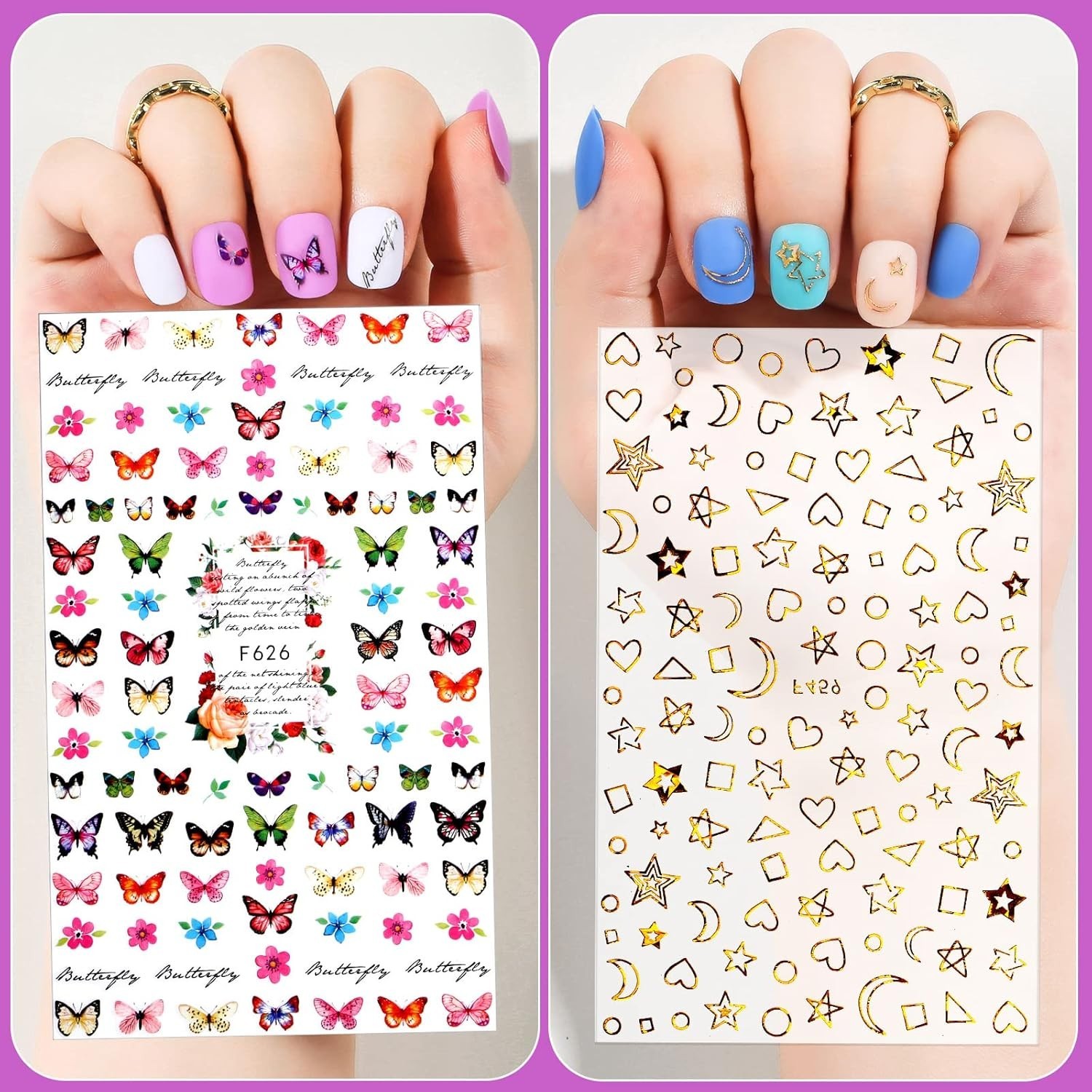 Teenitor Matte Acrylic False Nails With Glue, 12 Co288pcs Short Press On Nails,