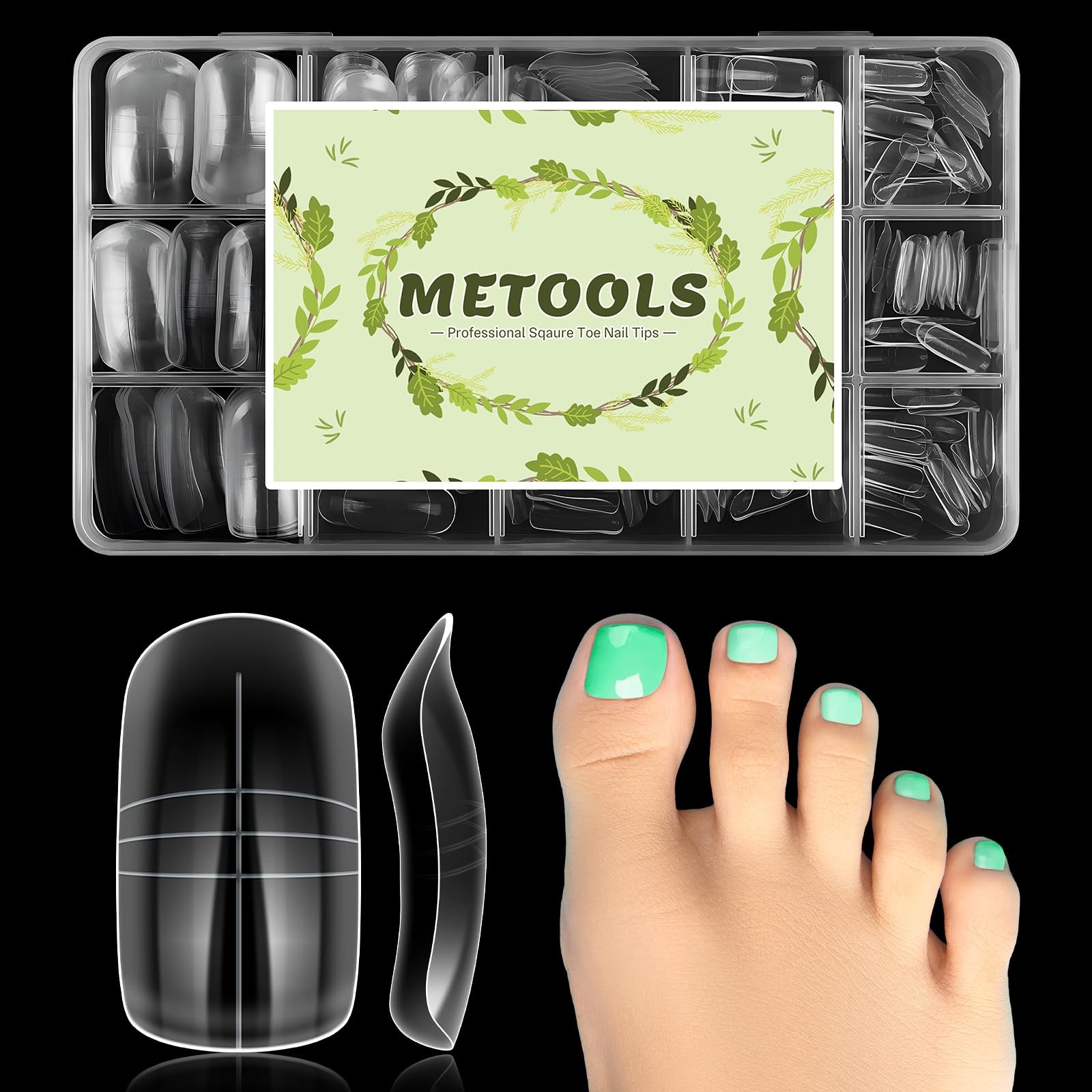 300PCS Polygel Nail Forms for Toes, Reusable Dual Forms for Poly Extension, F…