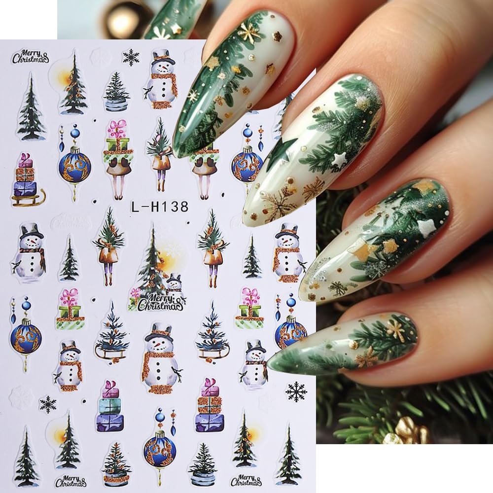 Generic Christmas Nail Stickers Snowflake Trees Elk Crutch