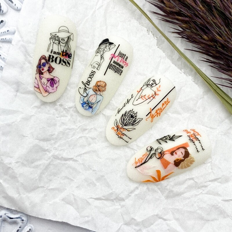 Fashion Accessories Nail Sticker life Perfume Handbag High Heel Flower Decals