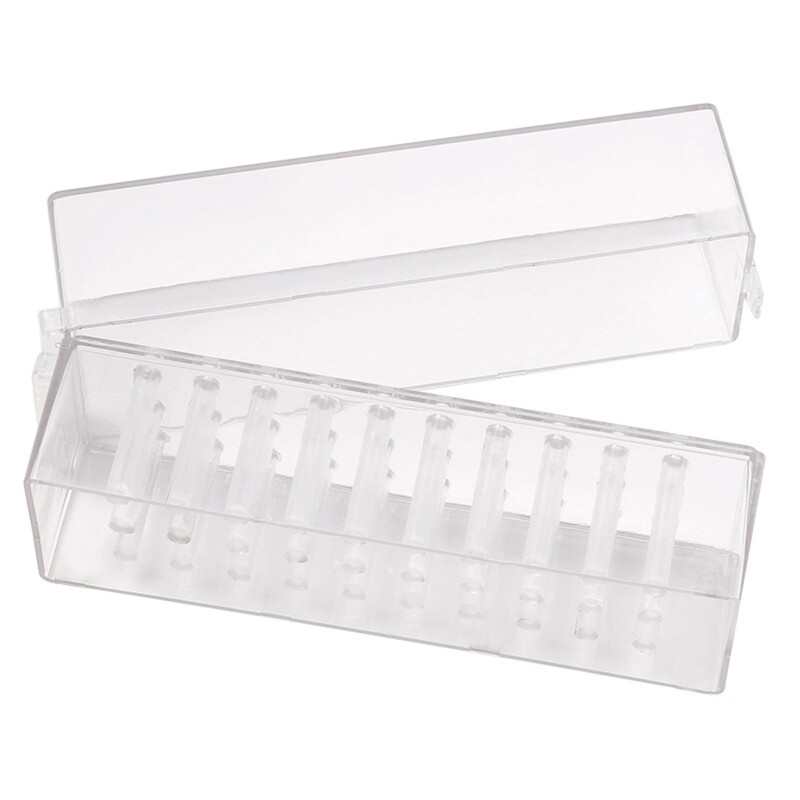 Clear 30/48 Holes Nail Drill Bits Holder Manicure Equipment Organizers Box