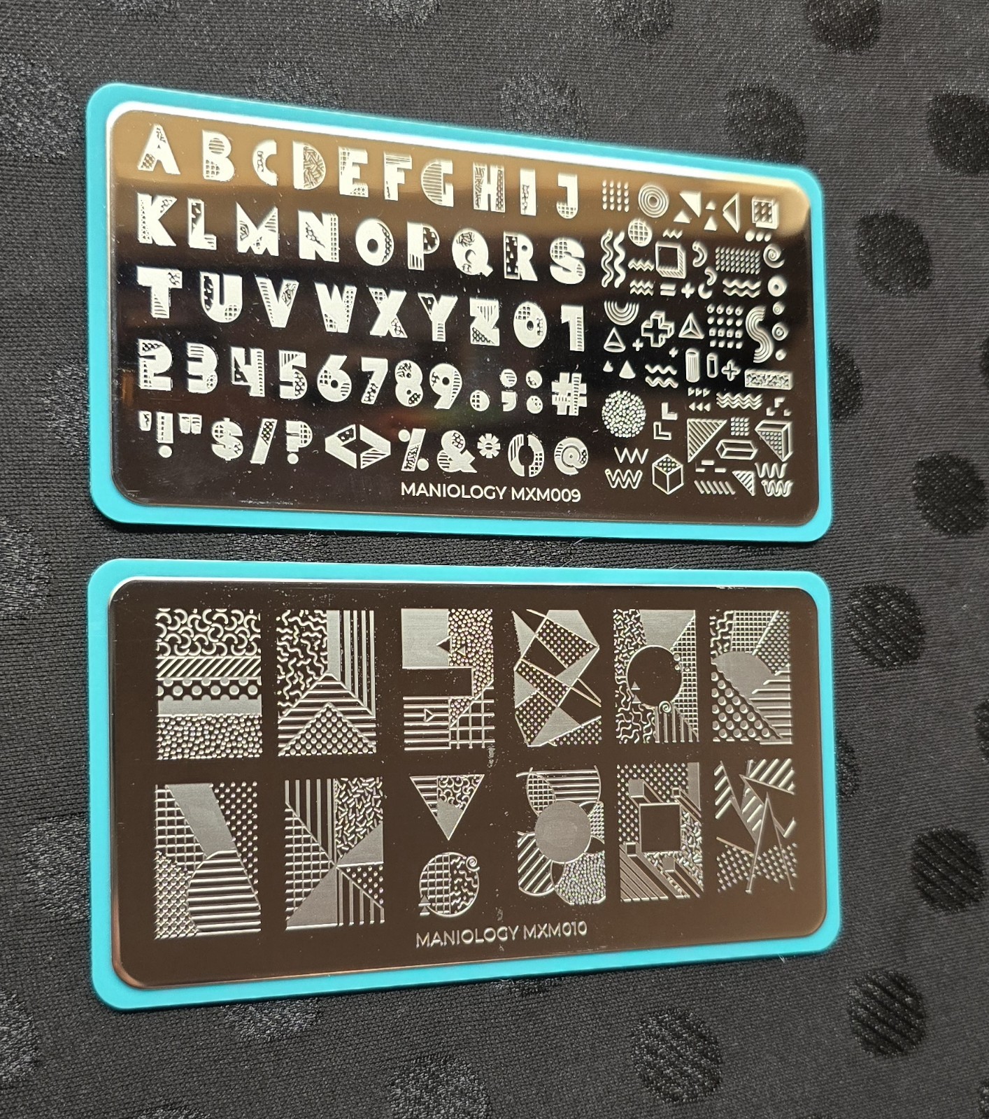 Maniology Mani x Me 80’s 90’s Memphis Mod Nail Stamp Plates MXM009 MXM010 HTF