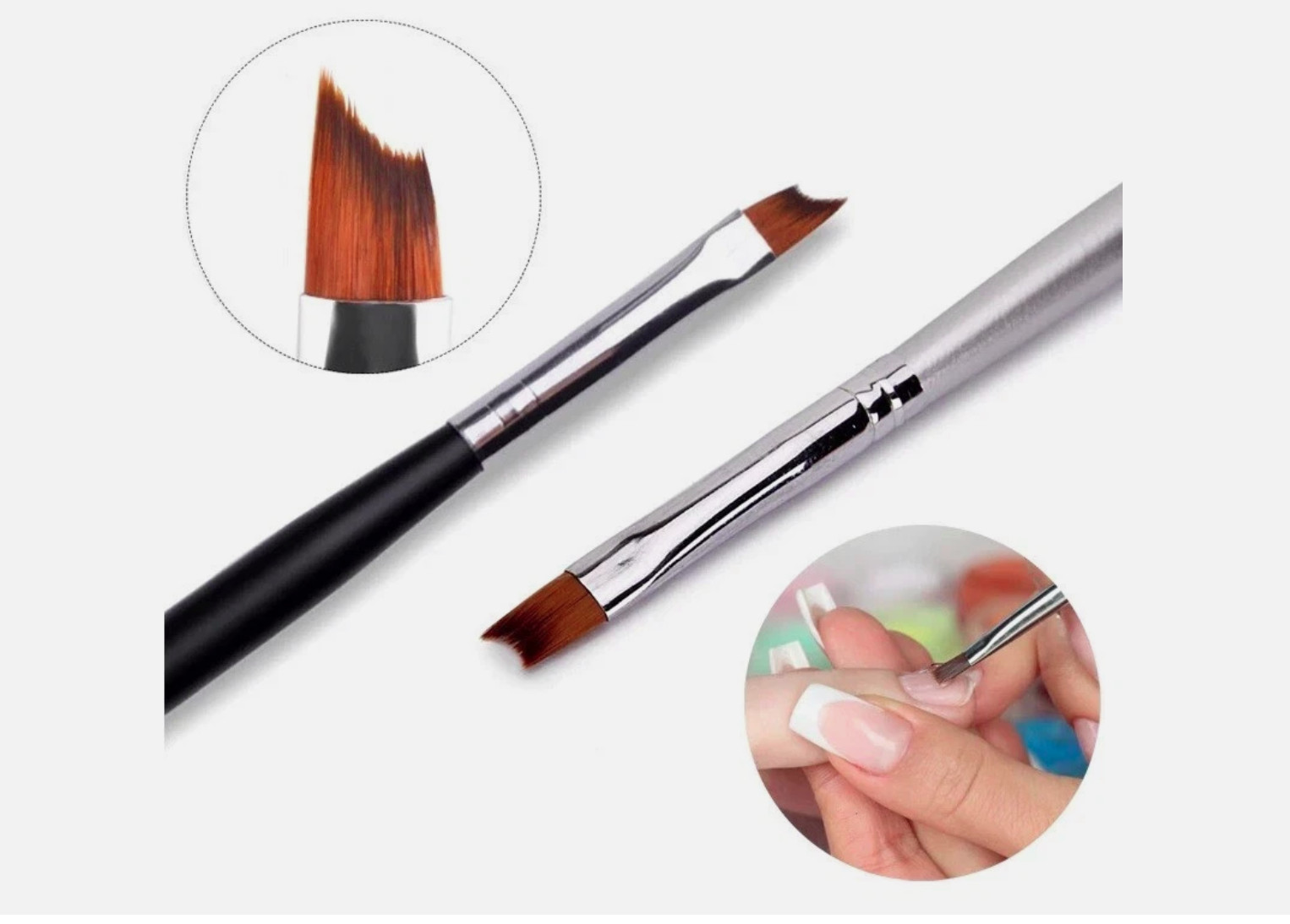 Drawing Brush Nail Art Tool Smile Half Moon Shape French Nail Painting UV Gel UK