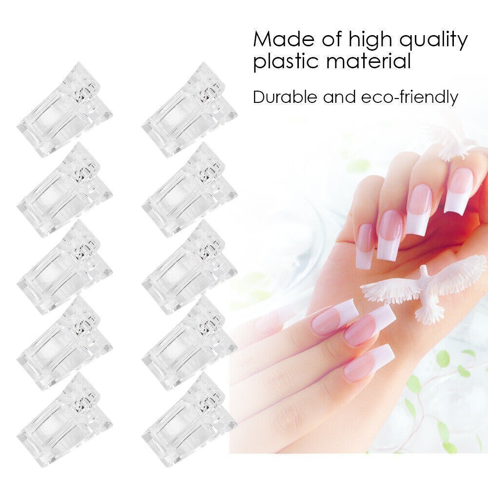 10pcs / Set Transparent Nail Tips Clips Quick Building Mold Clips Nail