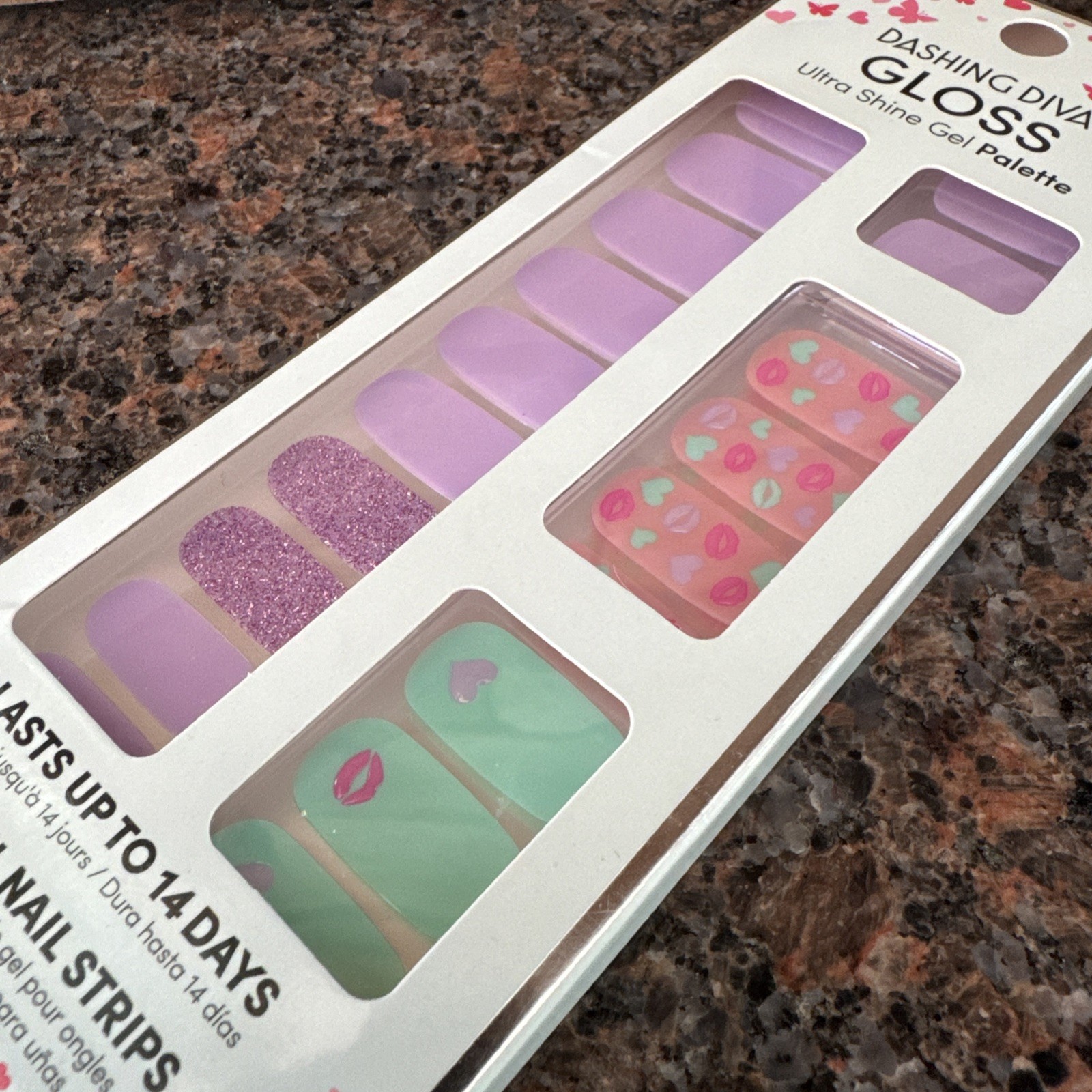 2X Dashing Diva Gloss Ultra Shine Gel Palette 64 Nail Strips Sugar Rush