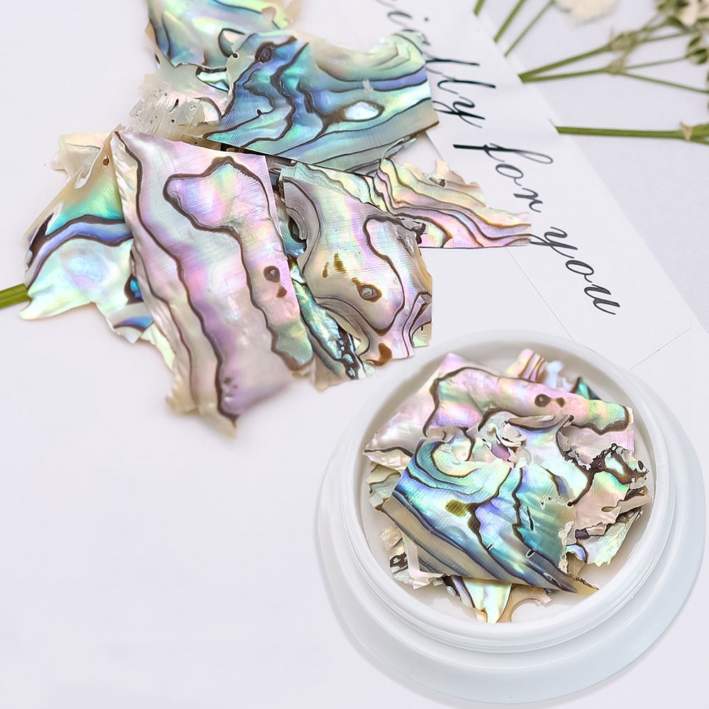 2 Jar DIY Nail Art Sequins Colorful Natural Shell Texture Abalone Slice Manicure