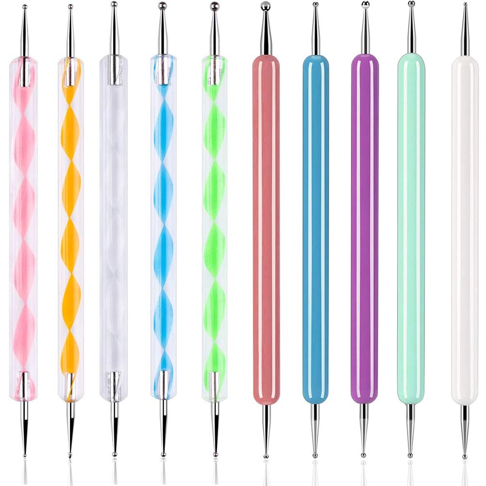 10Pcs Art Dotting Tools for Nail Art, Ball Tip Clay Tools Sculpting Pattern T…