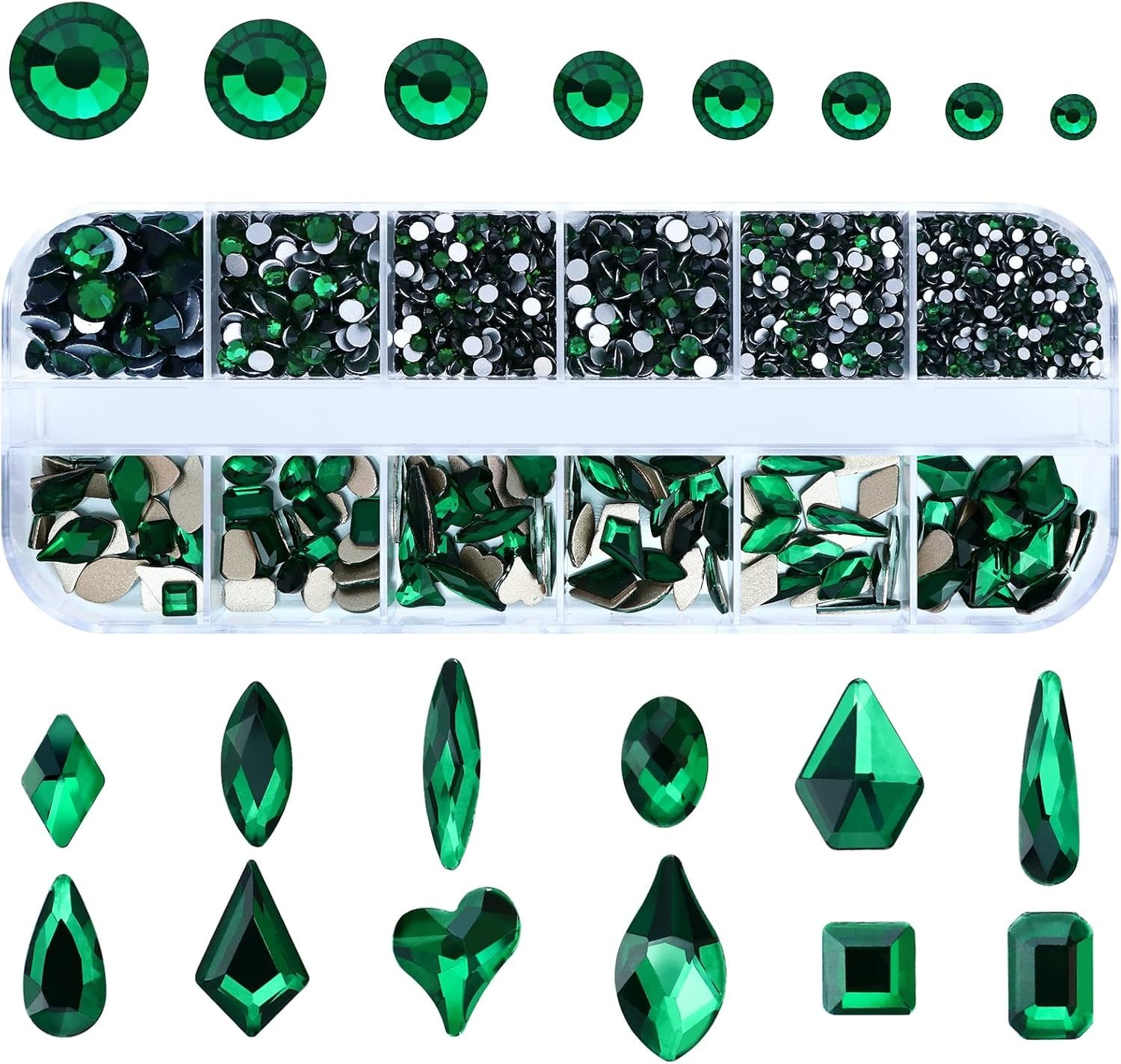 3200PCS Nail Art Rhinestones, Crystal Clear Flatback Rhinestones for Nails, Craf
