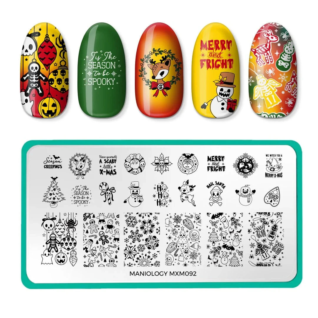 Maniology MXM091 & MXM092 Nail Stamping Plates NEW Halloween Christmas