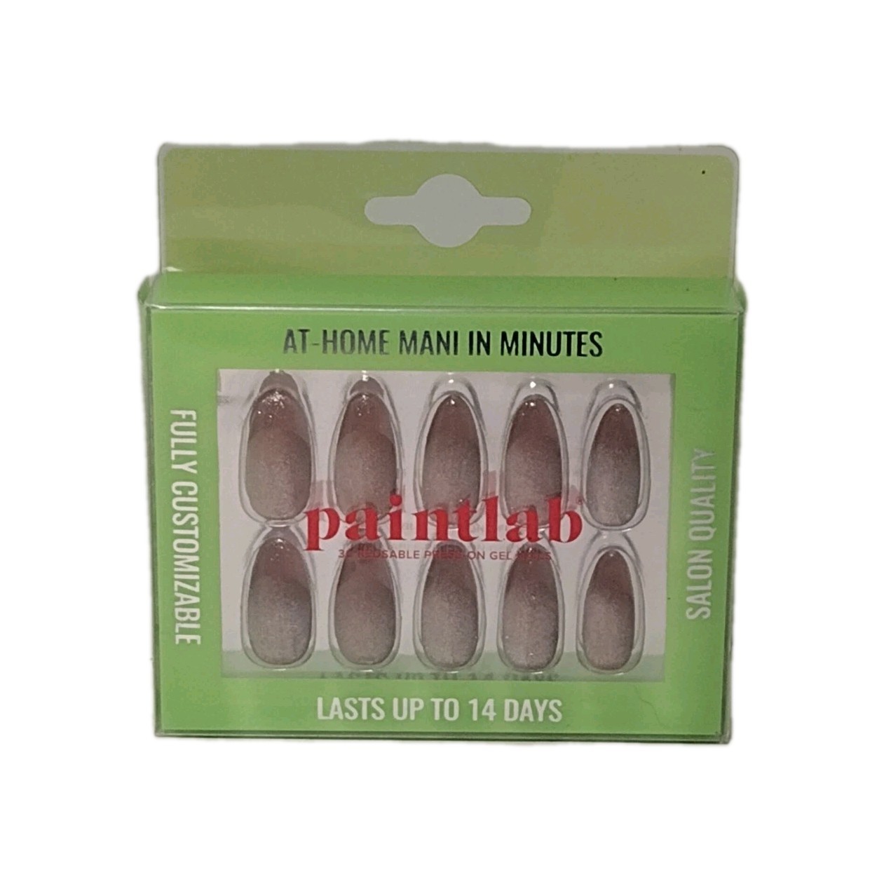 PaintLab 30pc Reusable Long Lasting GEL PRESS ON NAILS Medium Almond ROSE GOLD