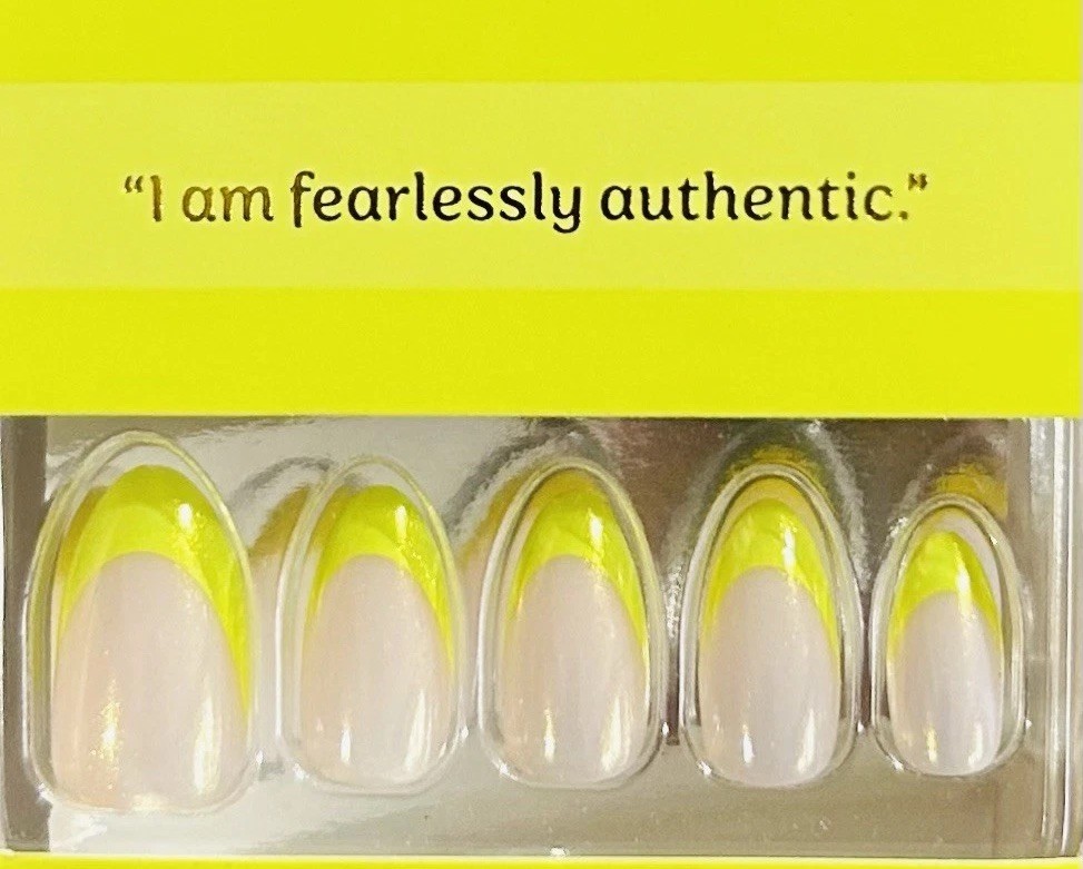 Red Aspen Loyalty Medium Almond Shiny Neon Yellow French Shantel Is Fearless ⚡️