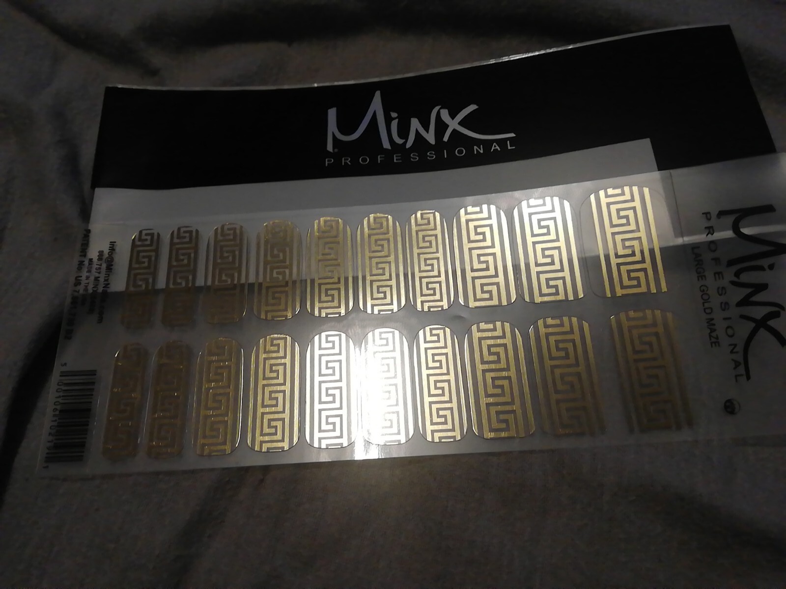 Large Gold Maze MINX PROFESSIONAL NAIL WRAPS NEW SALON QUALITY (a)