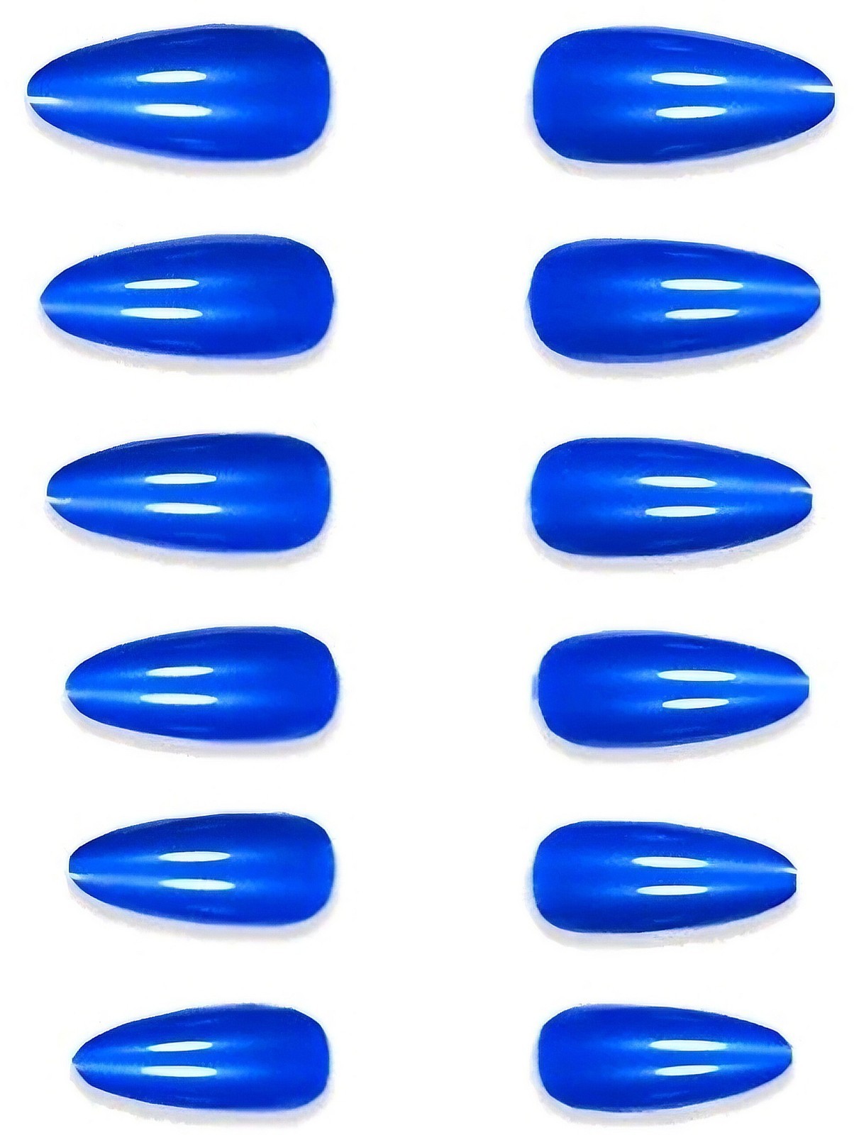 Press-On Nails Bright Royal Blue Long Almond Shaped