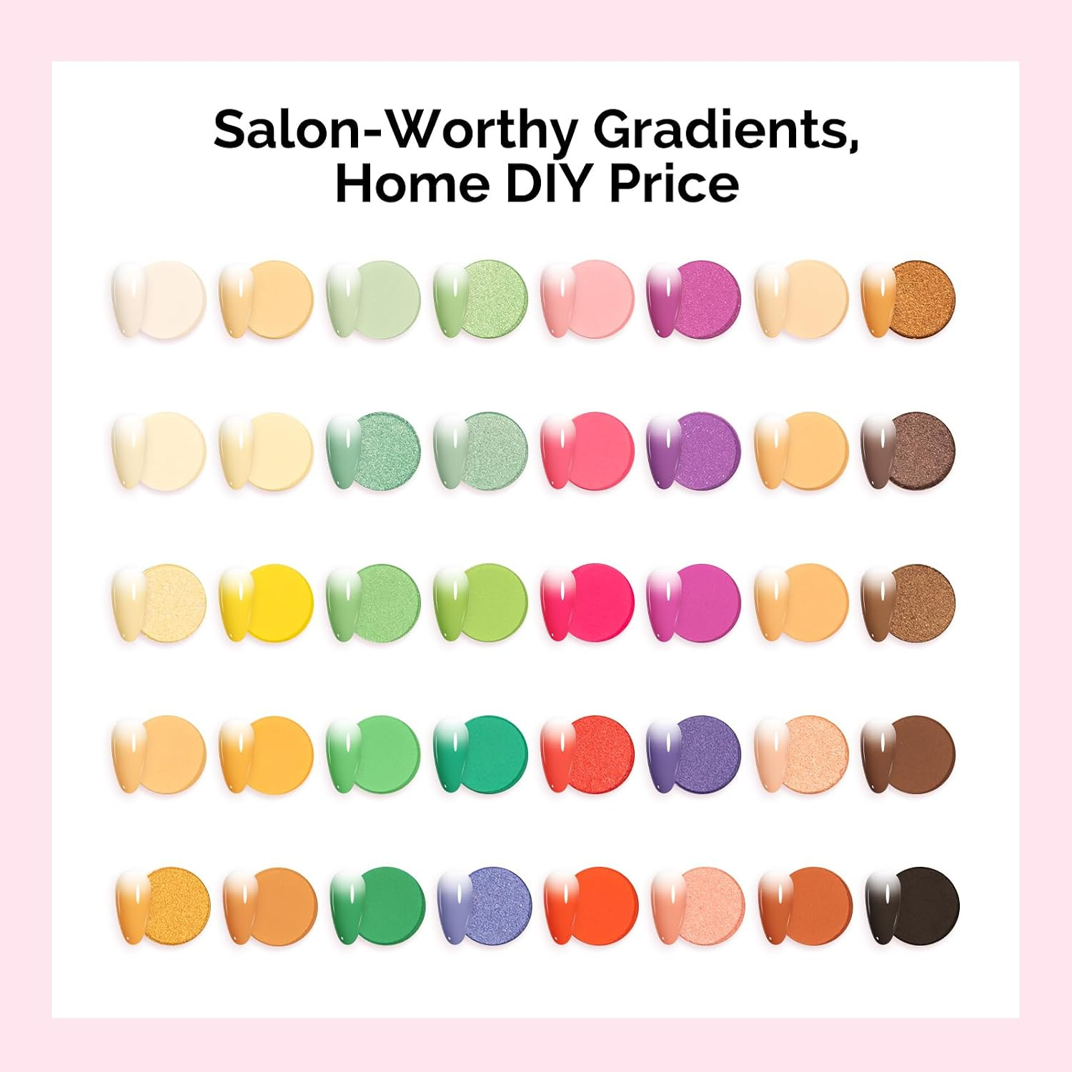 Melodysusie 40 Colors Nail Powder Pigment Kit – Long Lasting for Easy Gradient O