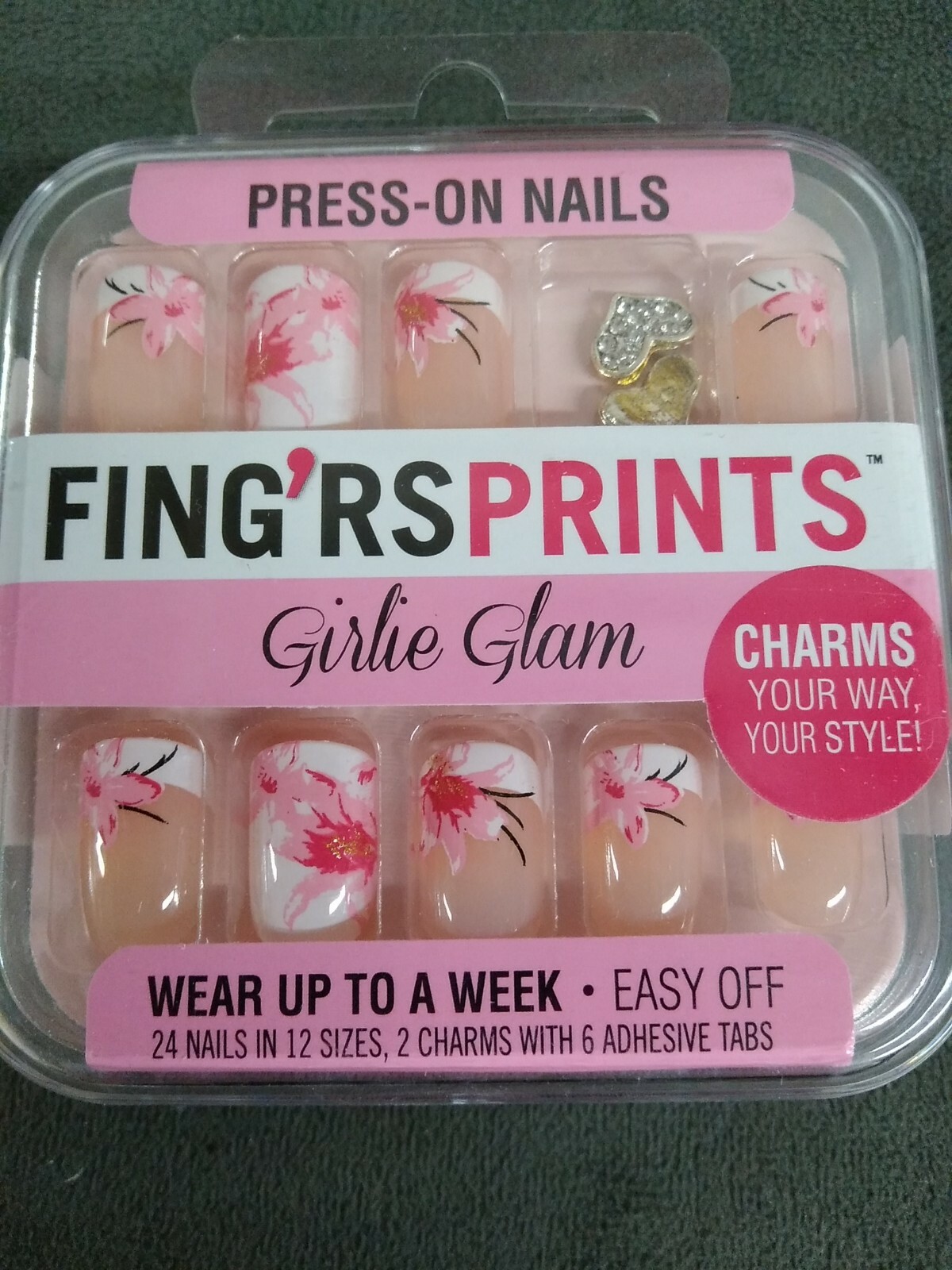 Fing’rs Prints 24 Pieces Press-On Nails Finger Prints -31032 blooming reality